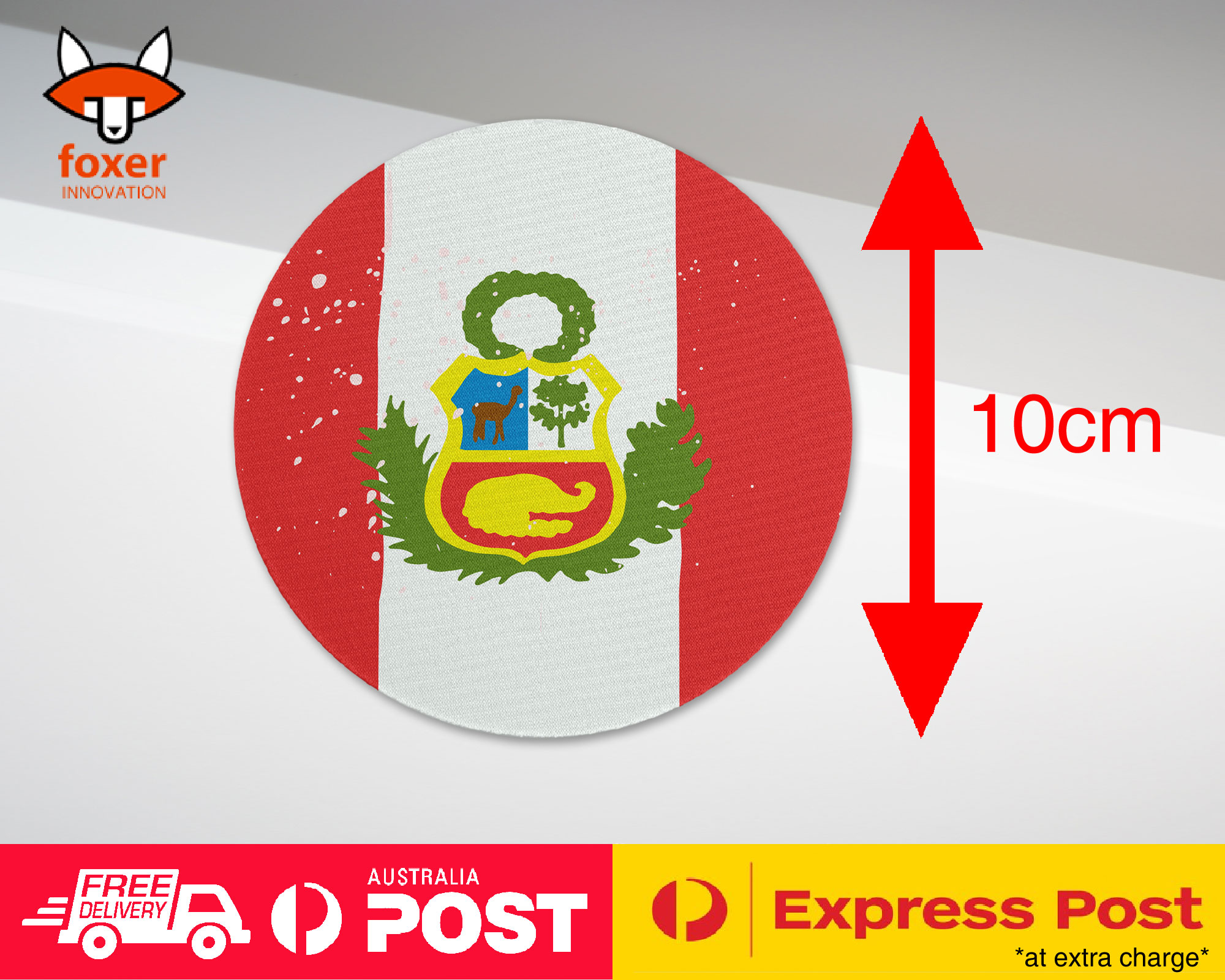 COASTER COFFEE DRINKING MAT|PERU COUNTRY FLAG 292