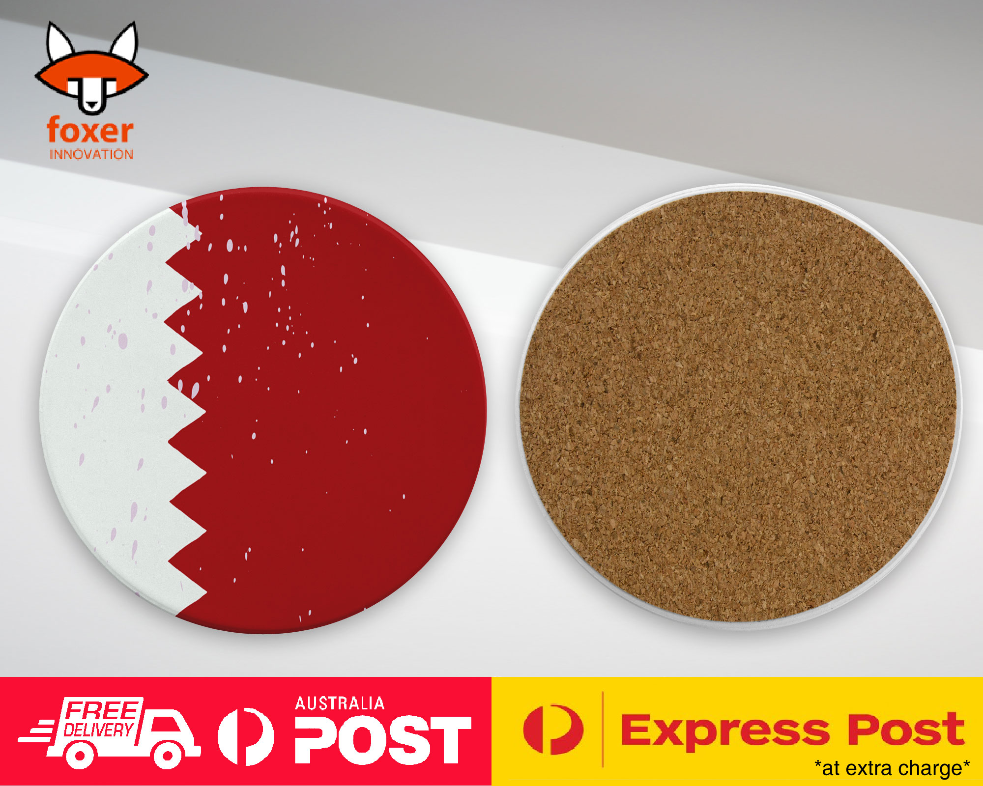 COASTER COFFEE DRINKING MAT|QATAR COUNTRY FLAG 296