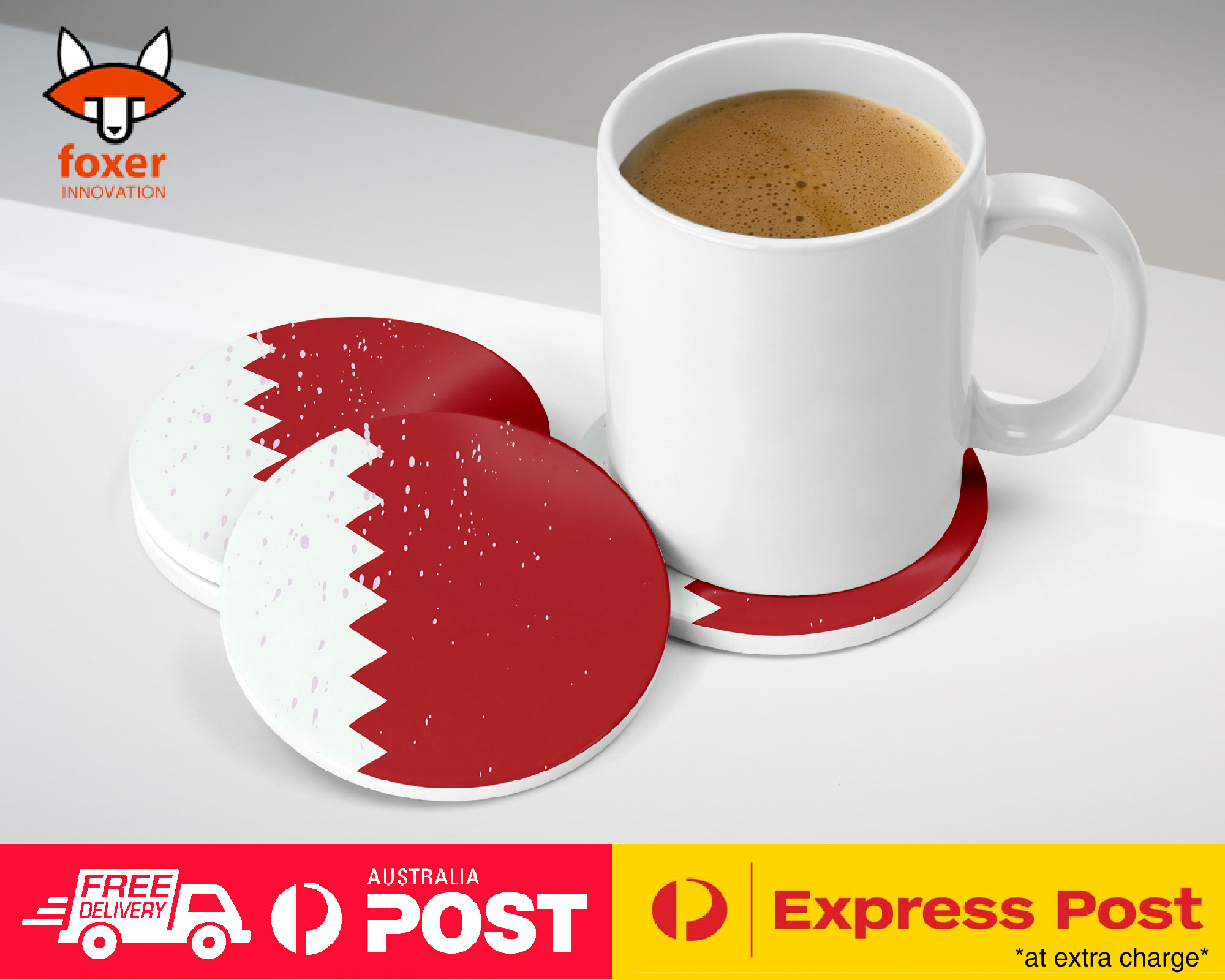 COASTER COFFEE DRINKING MAT|QATAR COUNTRY FLAG 296