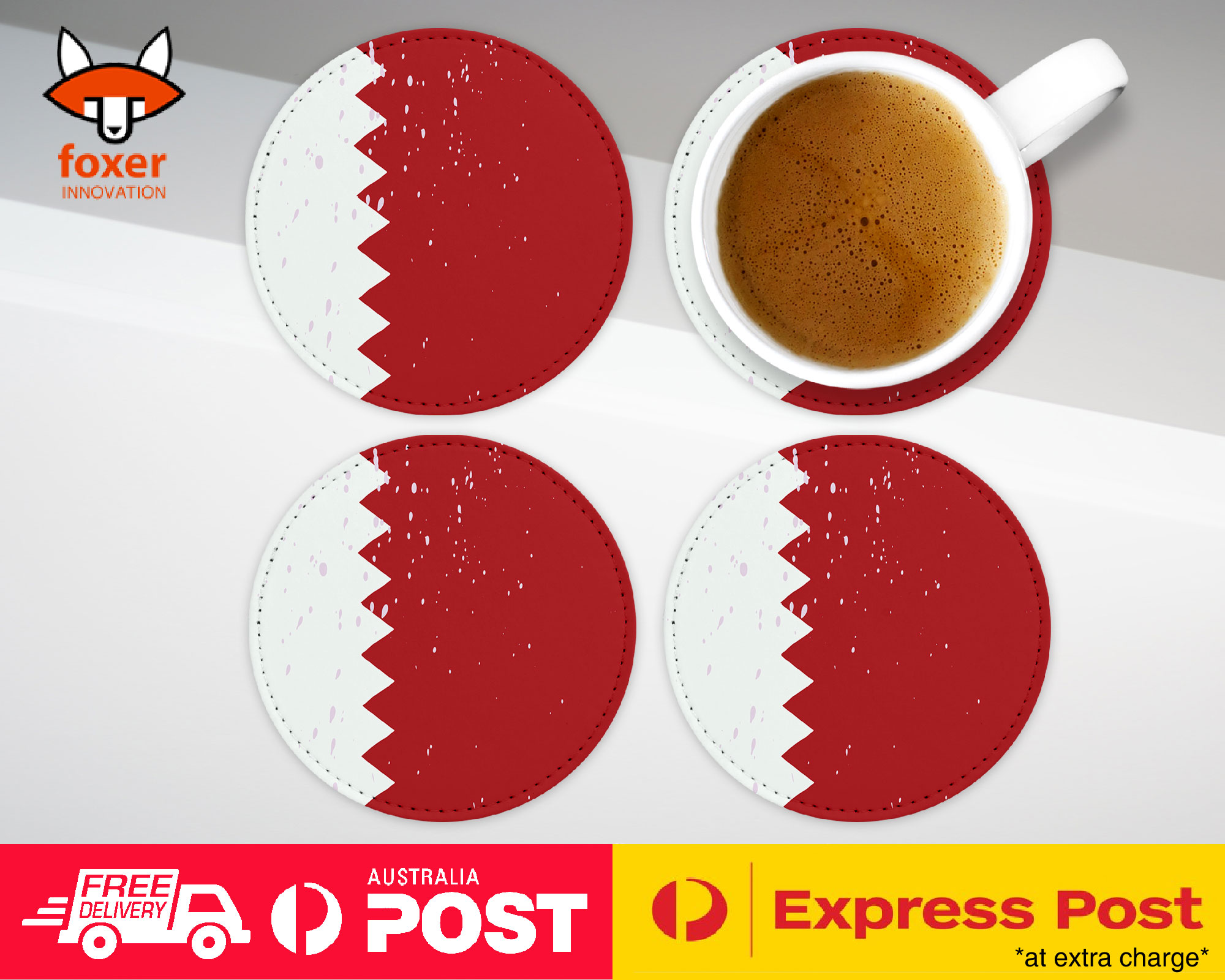 COASTER COFFEE DRINKING MAT|QATAR COUNTRY FLAG 296