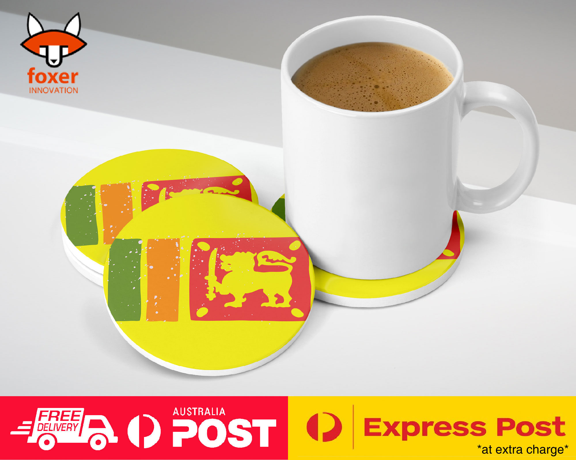 COASTER COFFEE DRINKING MAT|SRI LANKA COUNTRY FLAG
