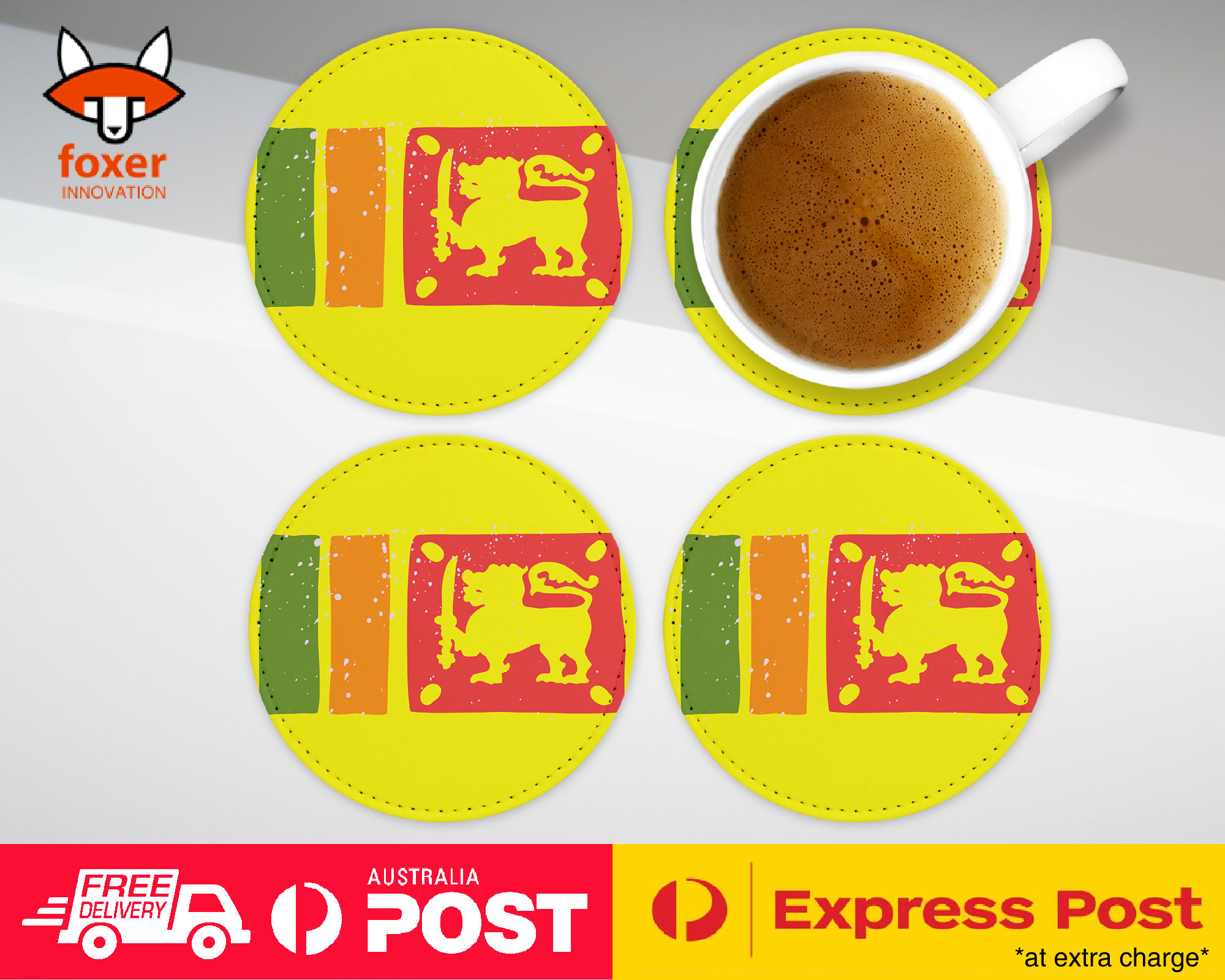 COASTER COFFEE DRINKING MAT|SRI LANKA COUNTRY FLAG
