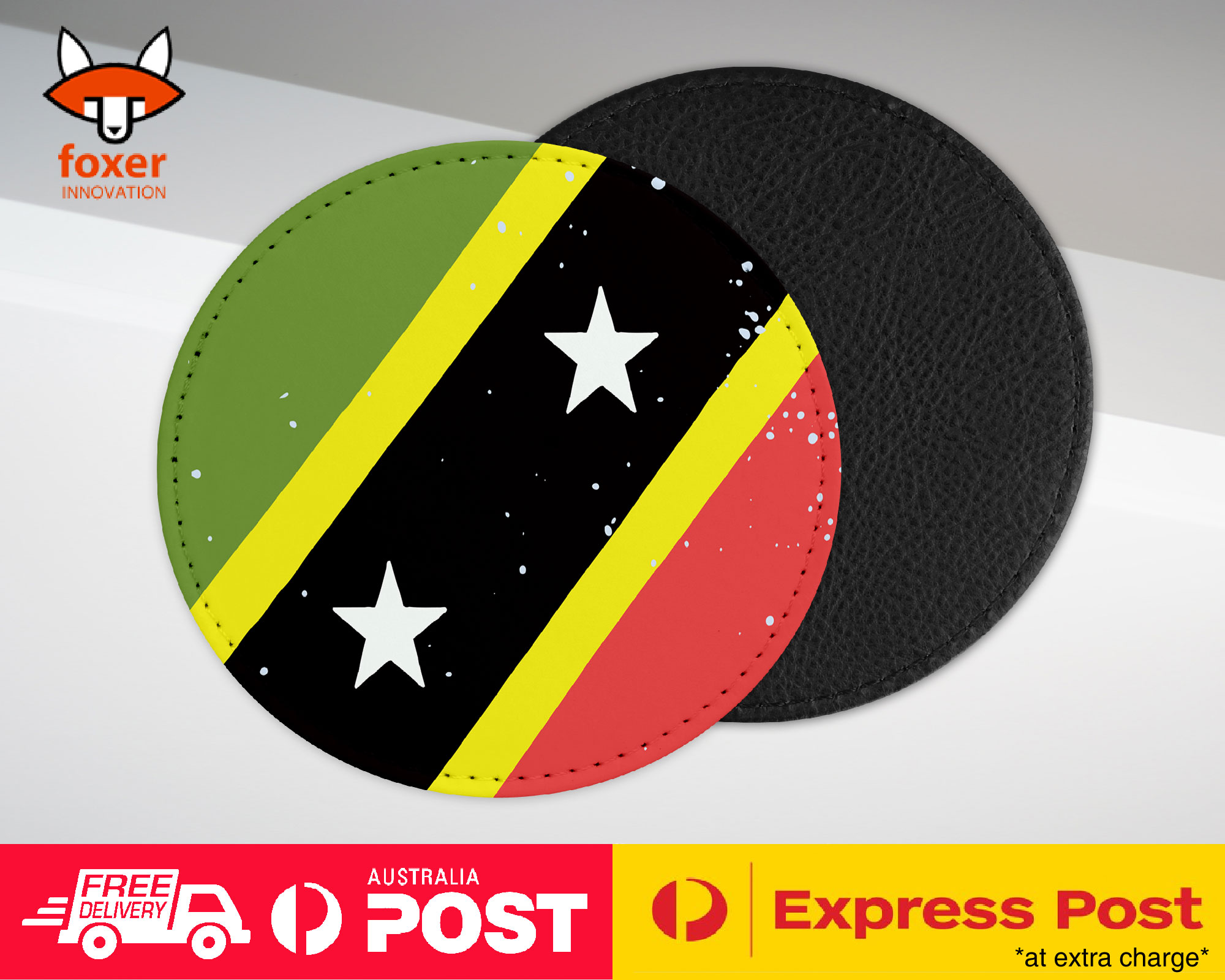COASTER COFFEE DRINKING MAT|ST KITTS & NEVIS COUNTRY FLAG