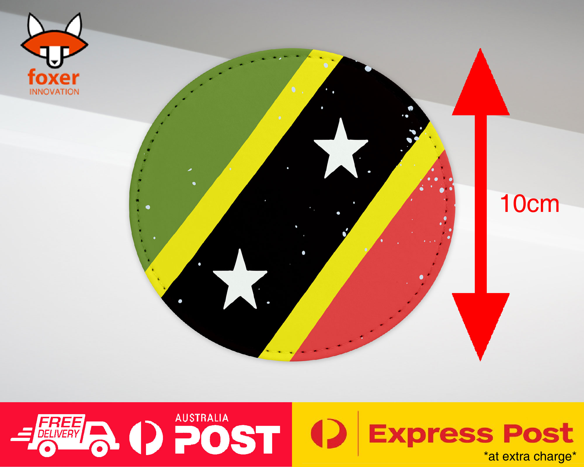 COASTER COFFEE DRINKING MAT|ST KITTS & NEVIS COUNTRY FLAG