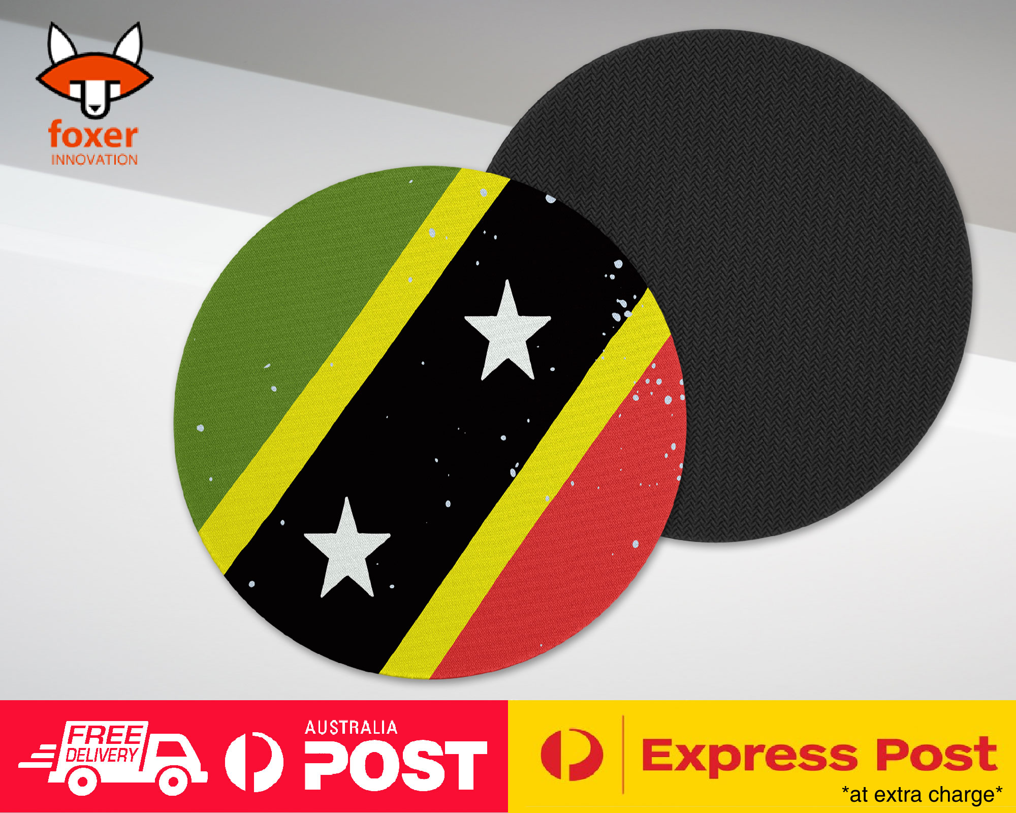 COASTER COFFEE DRINKING MAT|ST KITTS & NEVIS COUNTRY FLAG