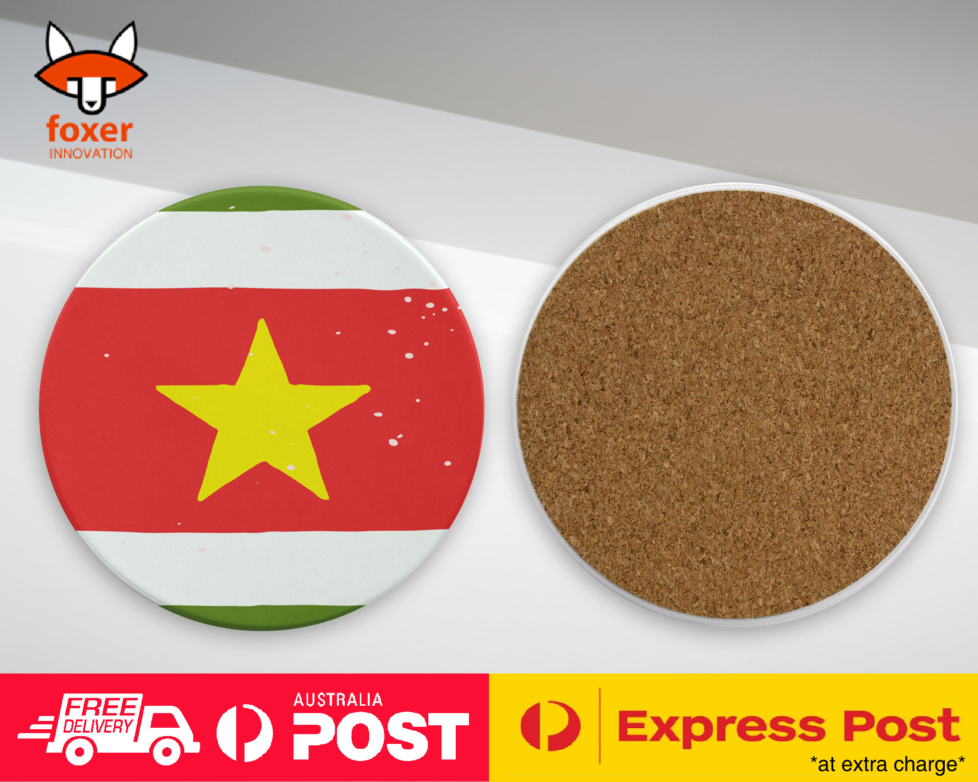 COASTER COFFEE DRINKING MAT|SURINAME COUNTRY FLAG 315