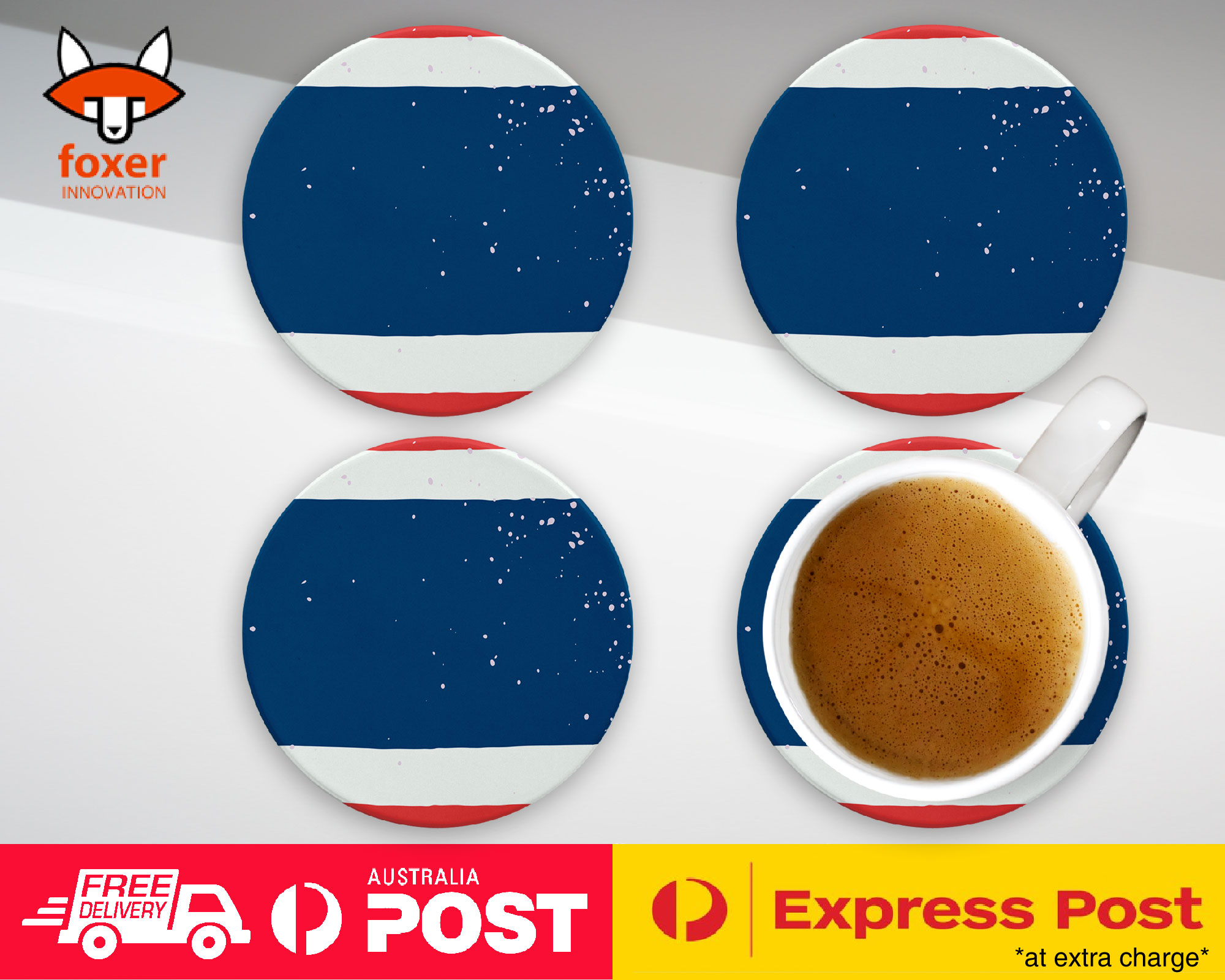COASTER COFFEE DRINKING MAT|THAILAND COUNTRY FLAG 323