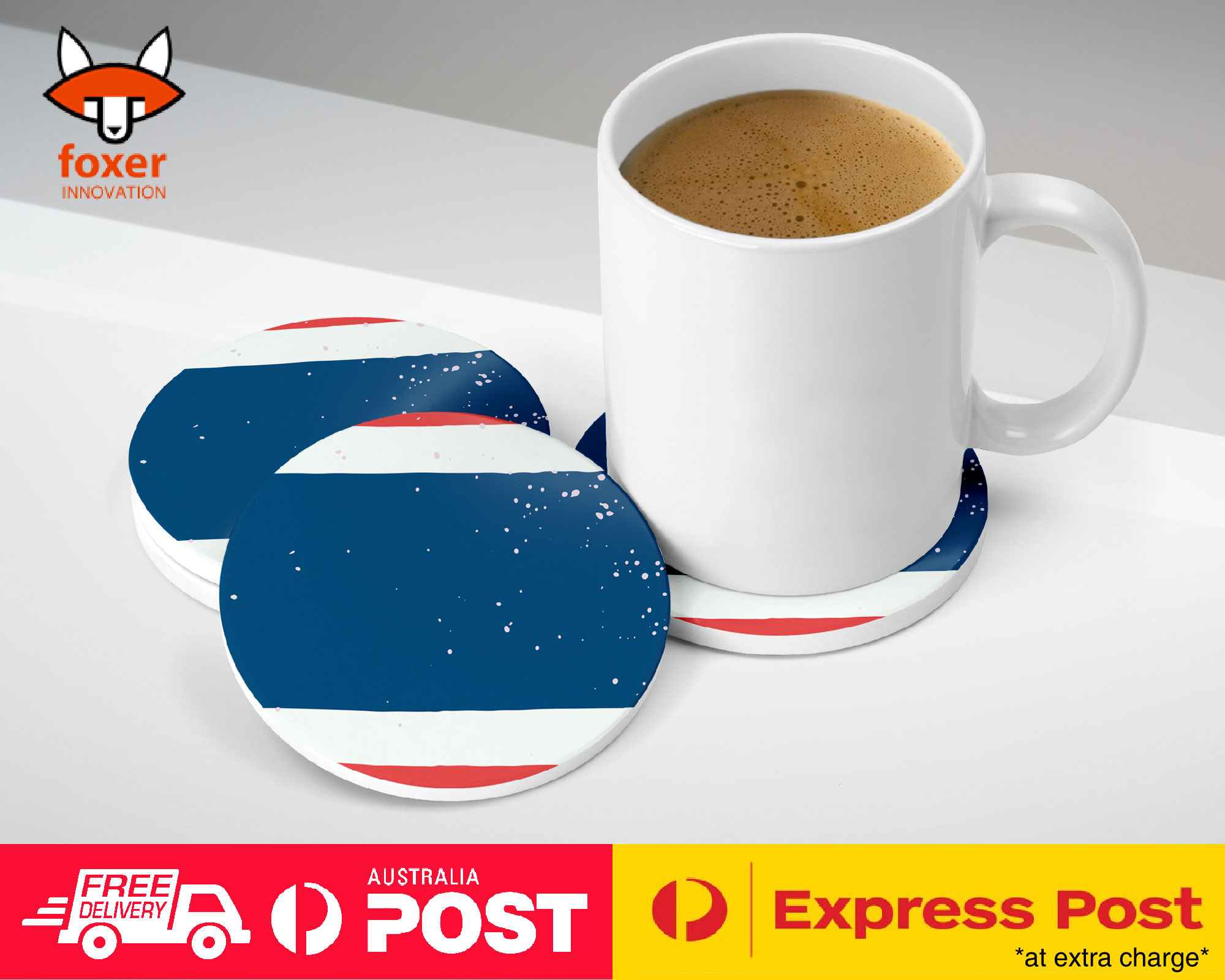 COASTER COFFEE DRINKING MAT|THAILAND COUNTRY FLAG 323