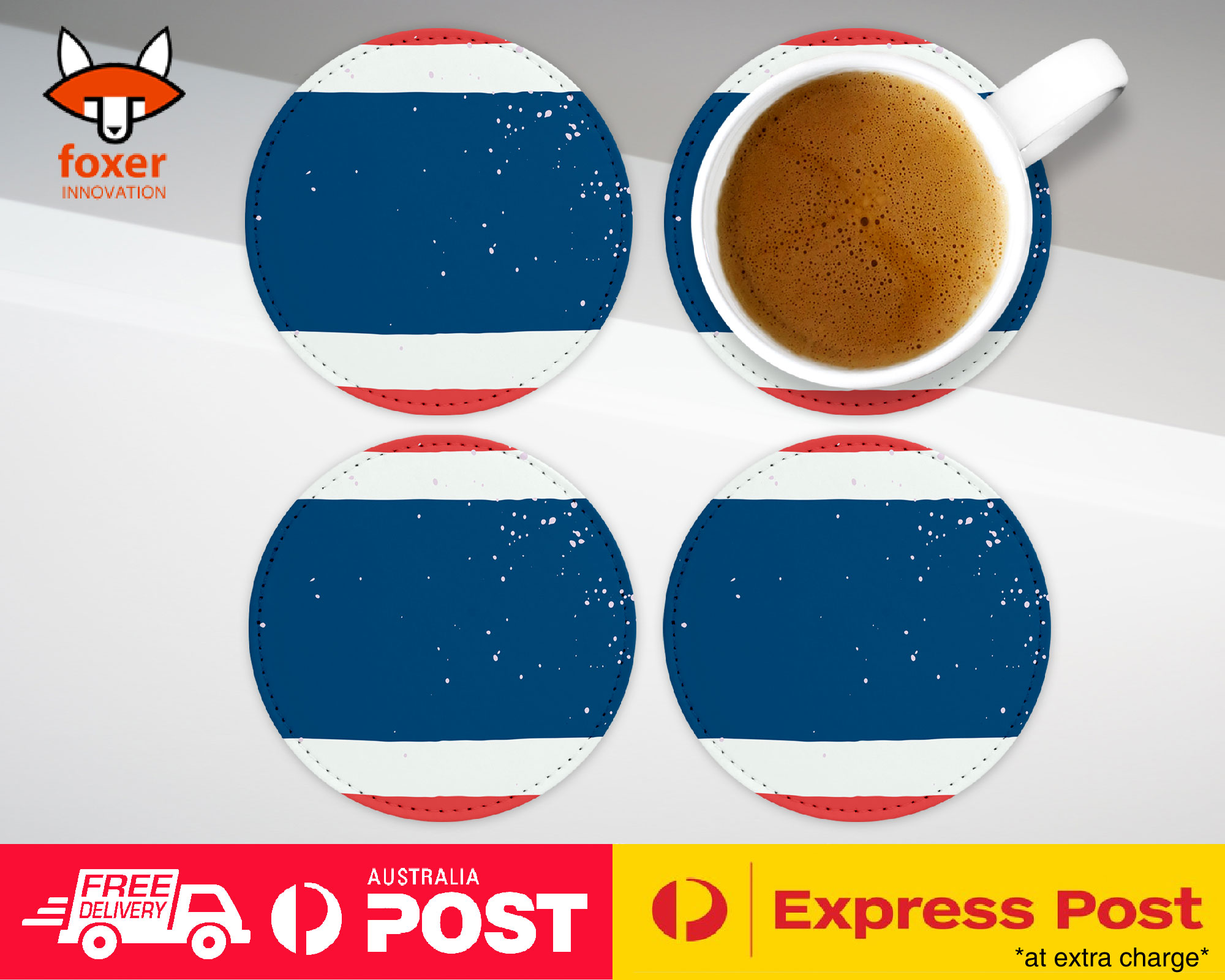 COASTER COFFEE DRINKING MAT|THAILAND COUNTRY FLAG 323