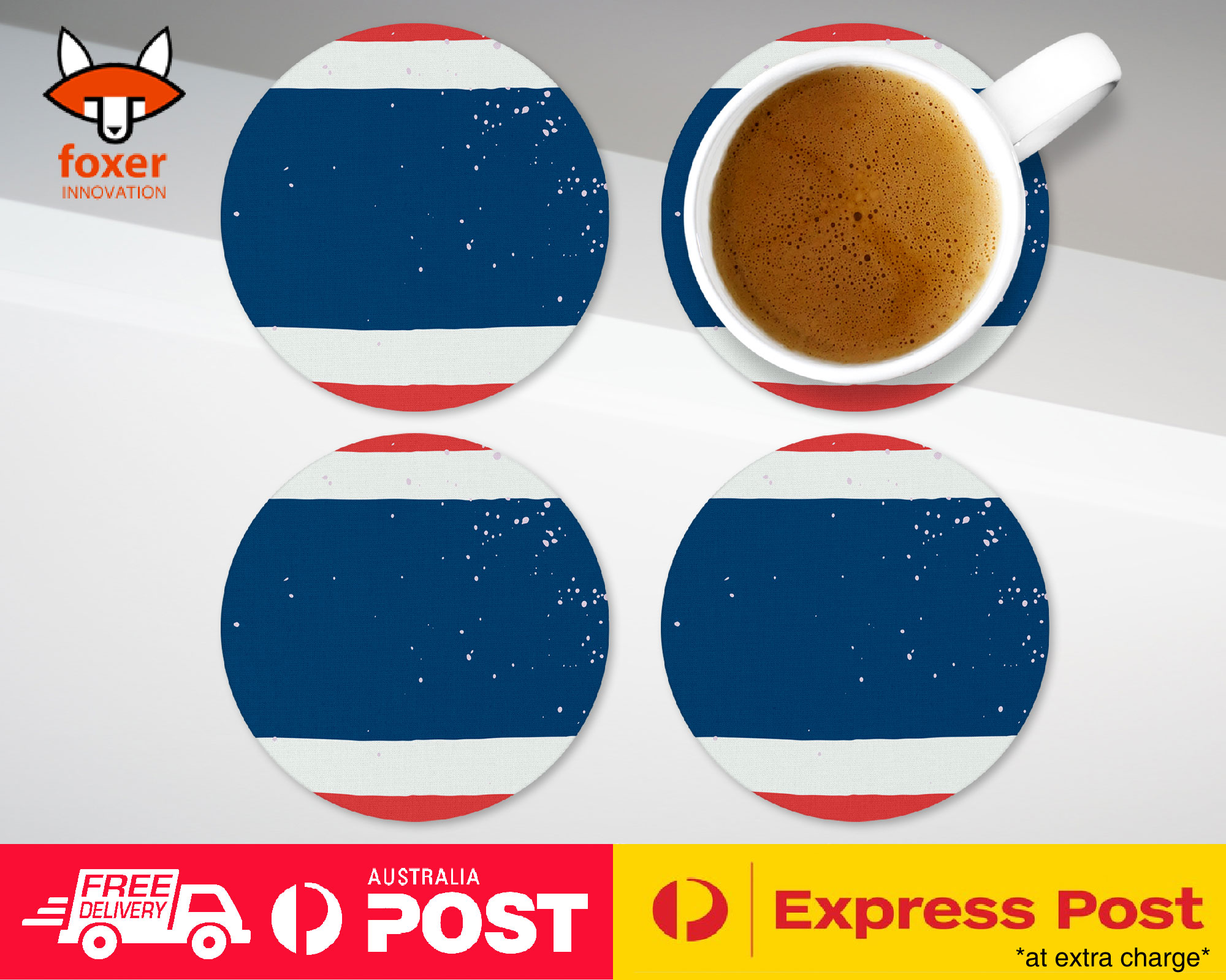 COASTER COFFEE DRINKING MAT|THAILAND COUNTRY FLAG 323