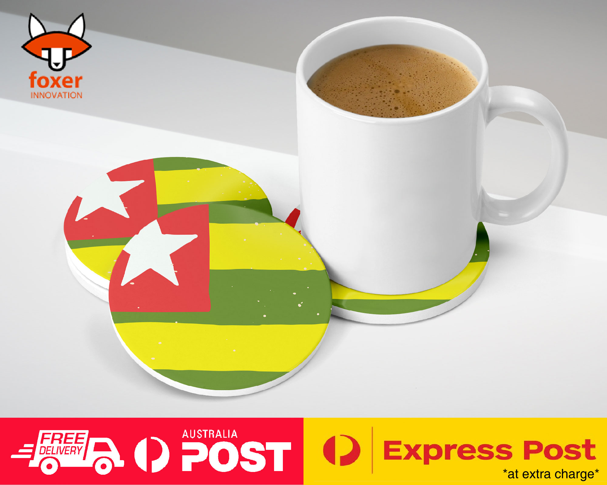 COASTER COFFEE DRINKING MAT|TOGO COUNTRY FLAG 324