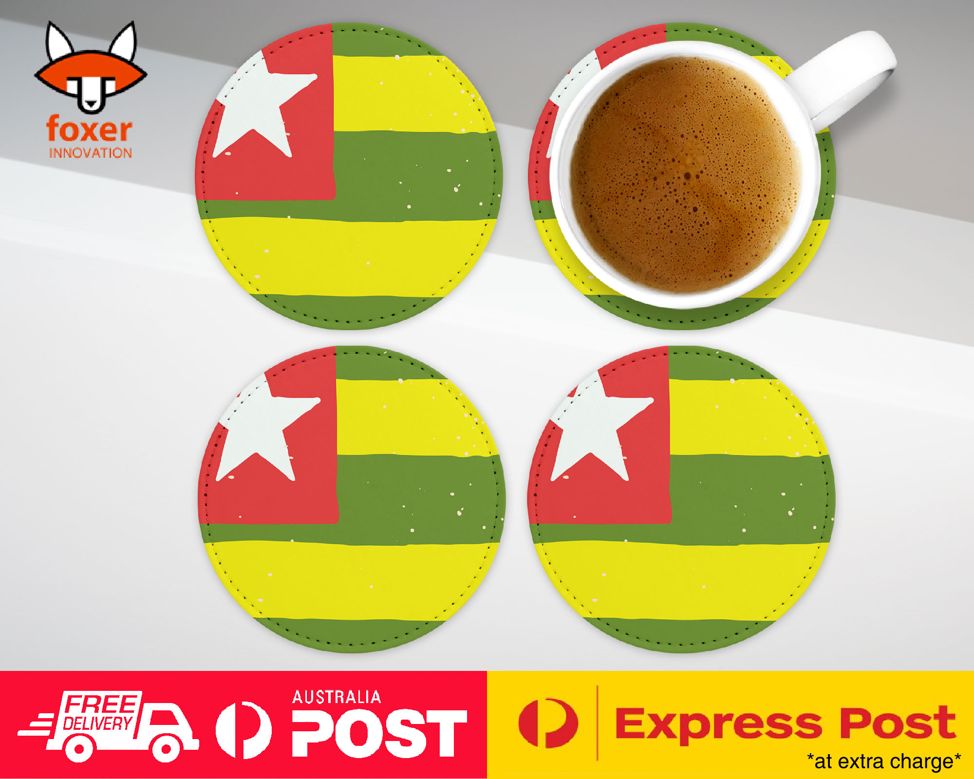 COASTER COFFEE DRINKING MAT|TOGO COUNTRY FLAG 324