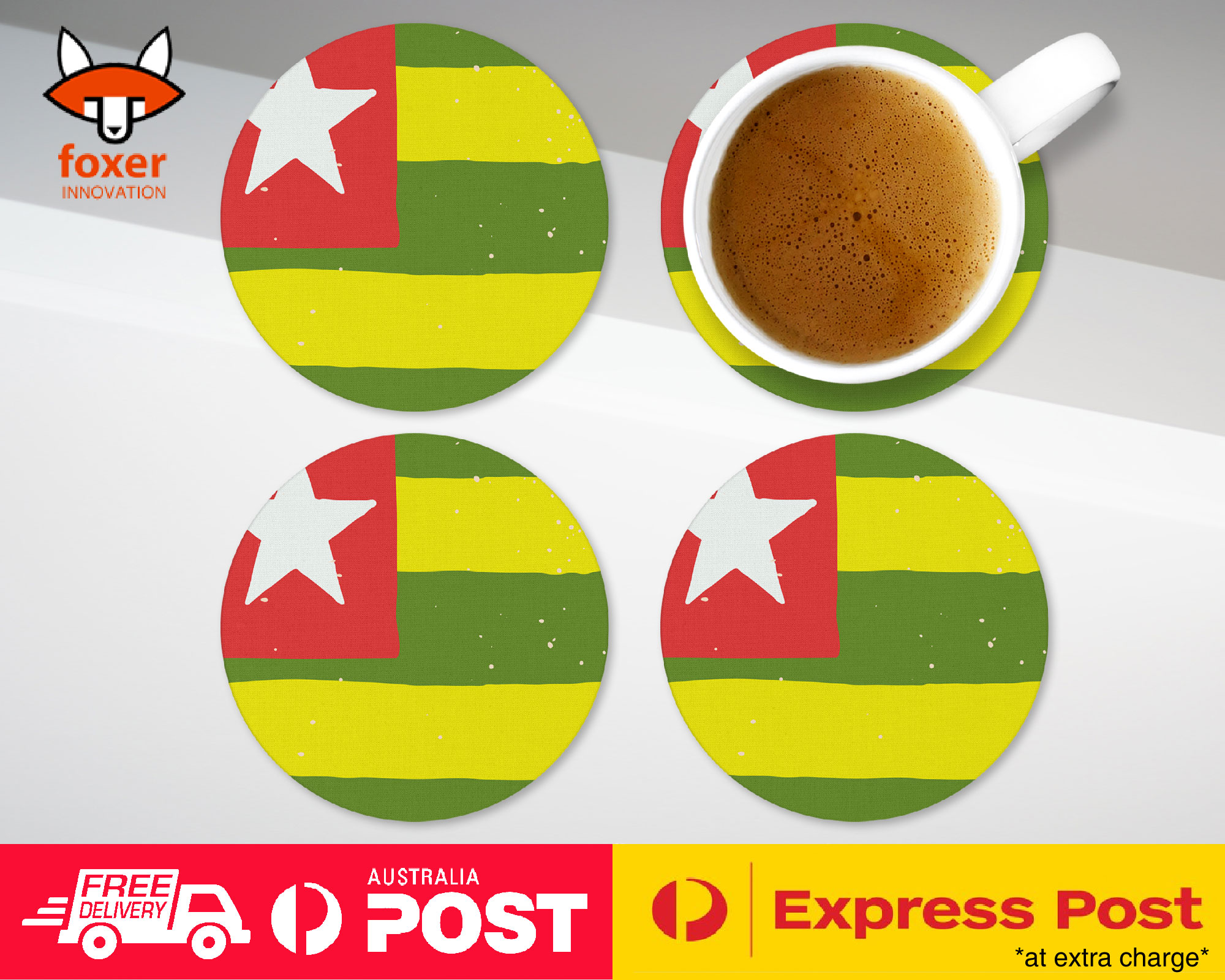 COASTER COFFEE DRINKING MAT|TOGO COUNTRY FLAG 324