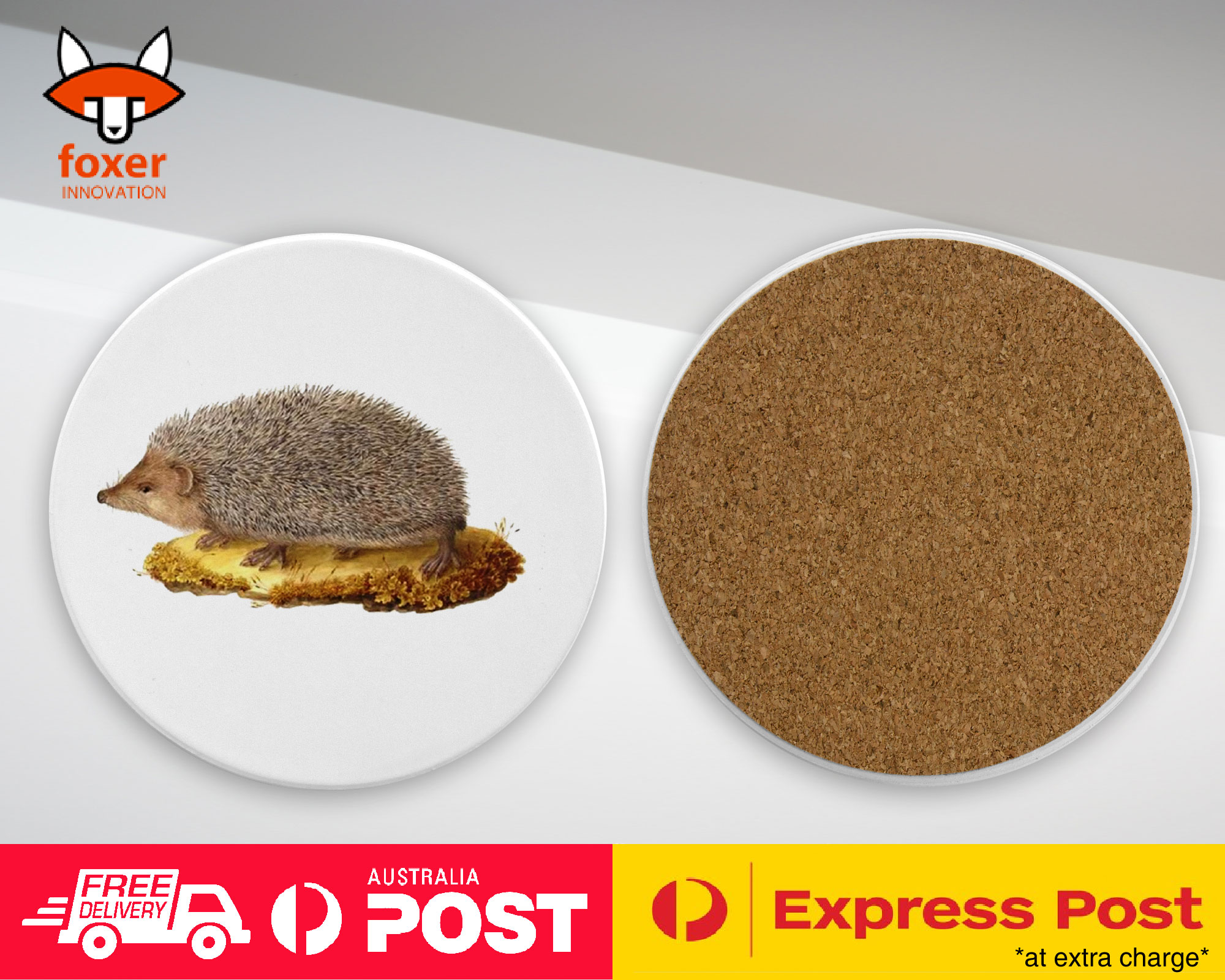 COASTER COFFEE DRINKING MAT|CUTE ECHIDNA HEDGEHOG SKETCH ART