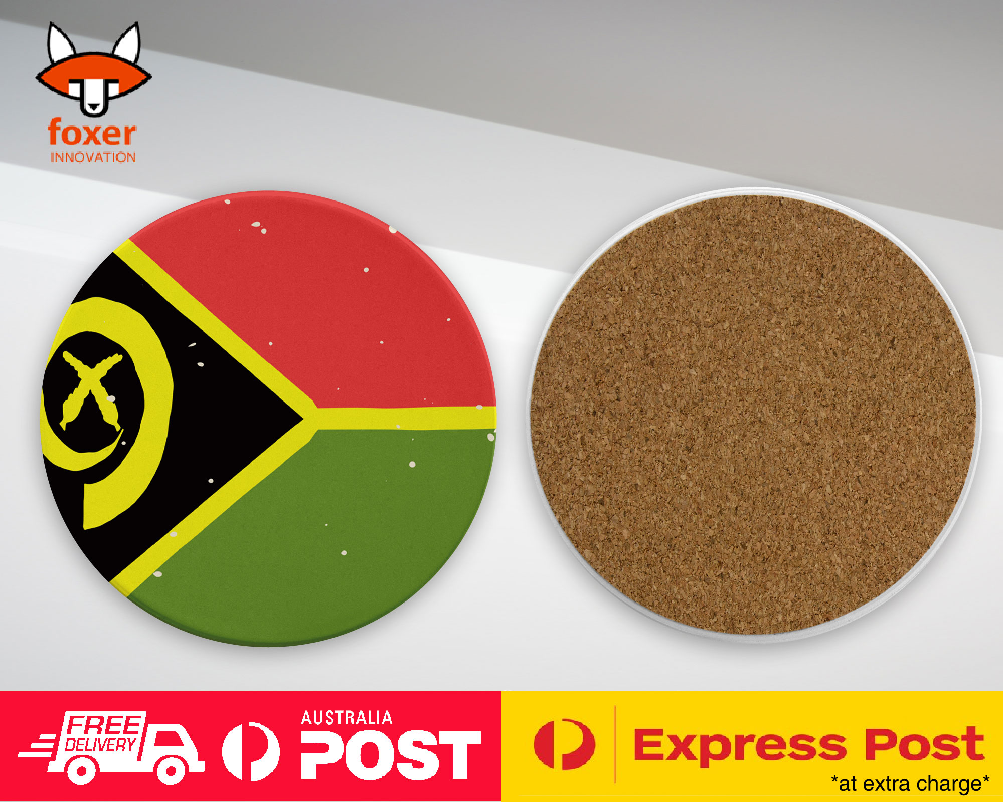 COASTER COFFEE DRINKING MAT|VANUATU COUNTRY FLAG 335