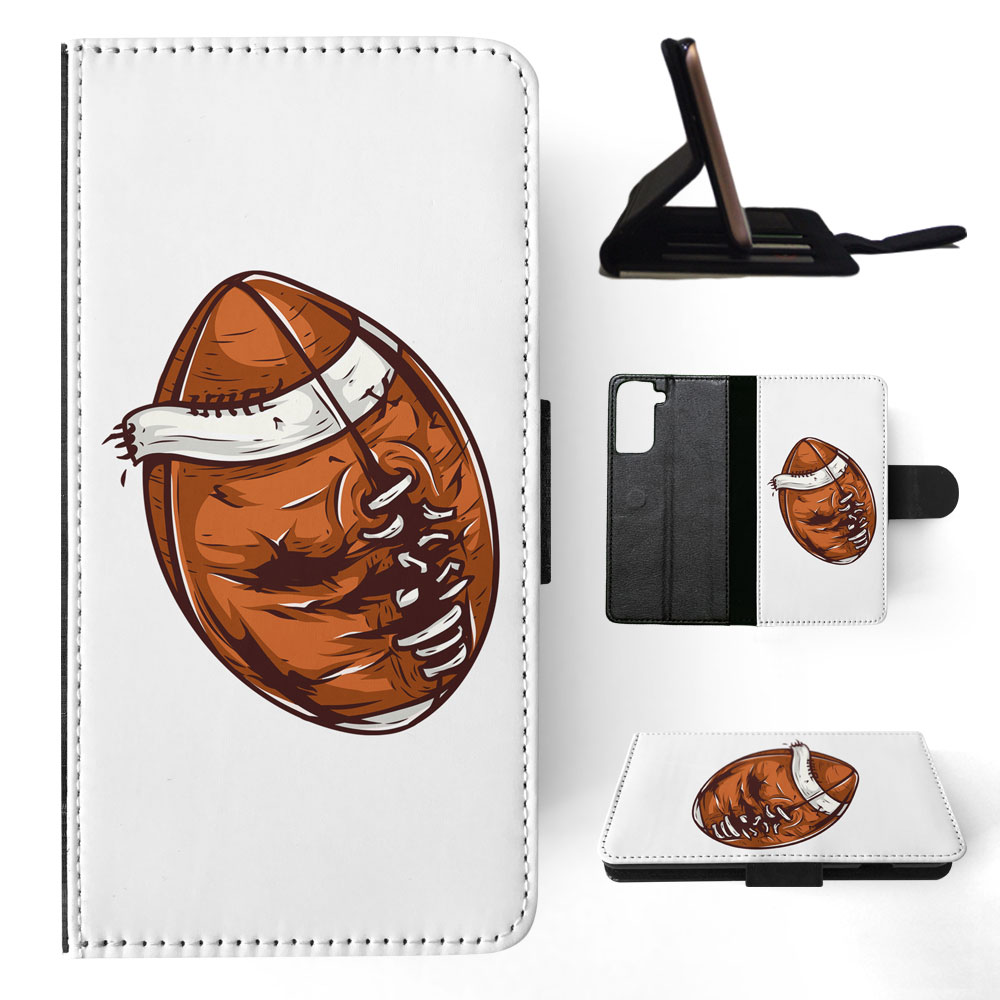 FLIP CASE FOR SAMSUNG GALAXY|AMERICAN FOOTBALL WITH FACE 3 - Picture 61 of 120