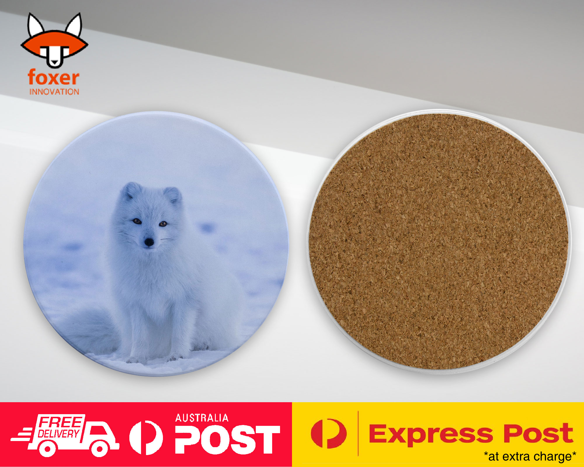 COASTER COFFEE DRINKING MAT|ARTIC FOX 1