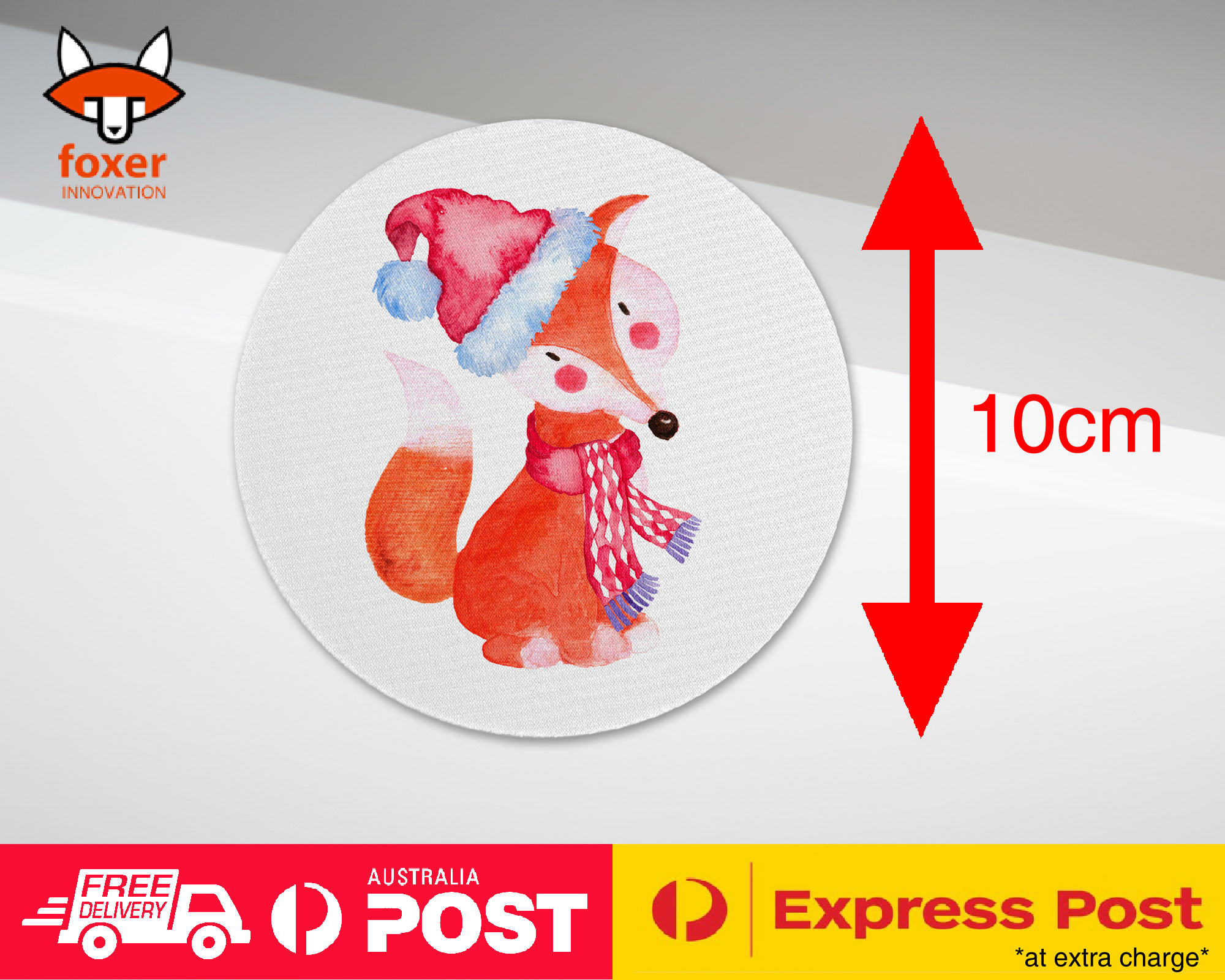 COASTER COFFEE DRINKING MAT|WATERCOLOR FOX CHRISTMAS 1