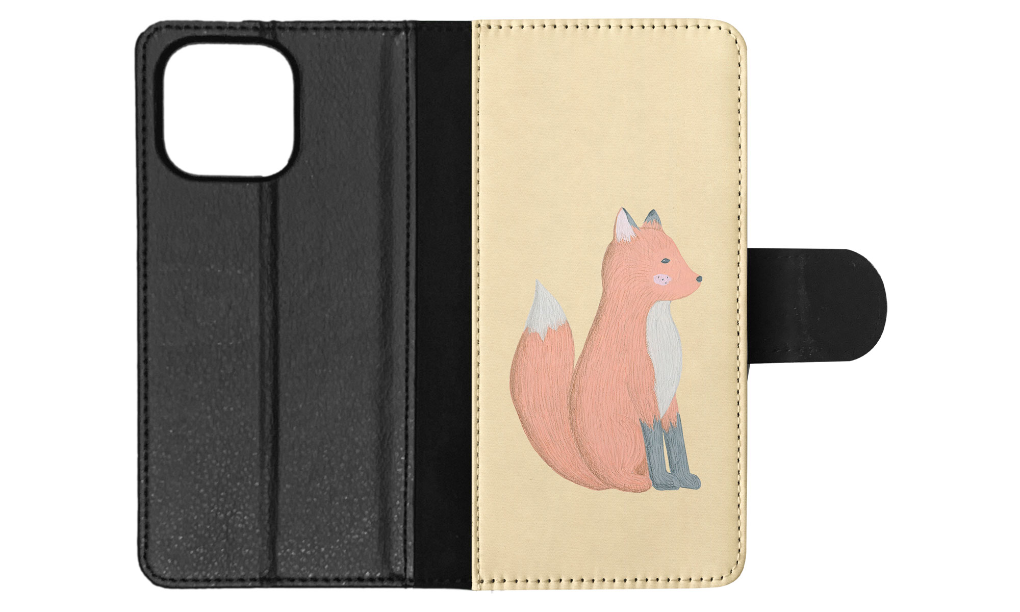 FLIP CASE FOR APPLE IPHONE|FOX SKETCH ART 1 - Picture 69 of 193
