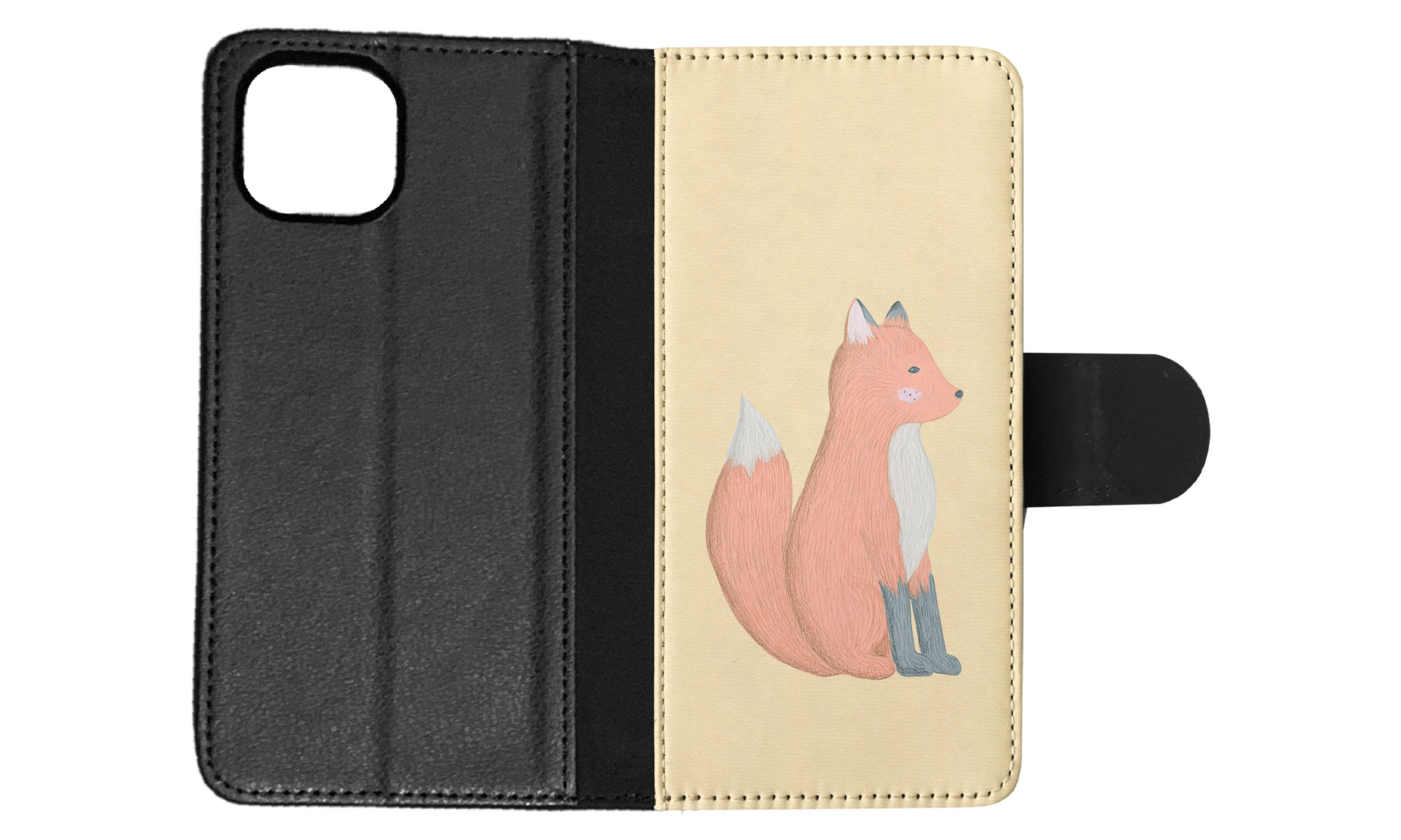 FLIP CASE FOR APPLE IPHONE|FOX SKETCH ART 1 - Picture 59 of 193