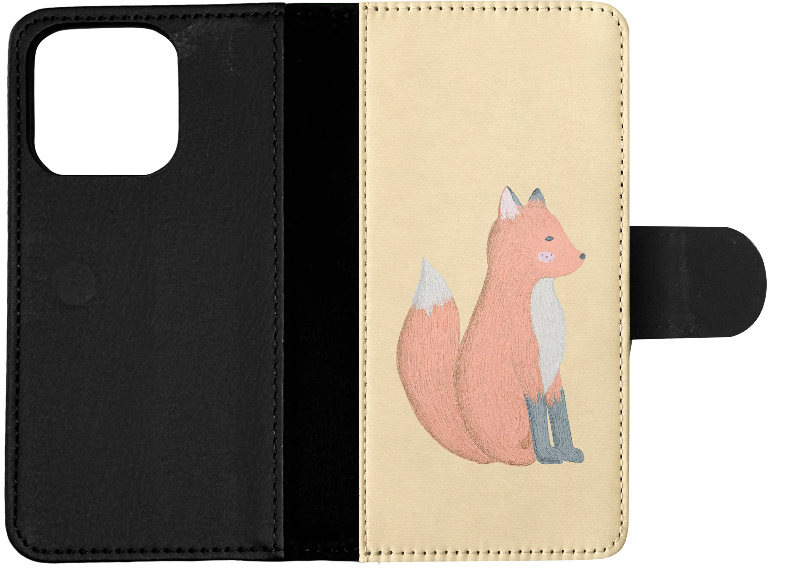 FLIP CASE FOR APPLE IPHONE|FOX SKETCH ART 1 - Picture 14 of 193