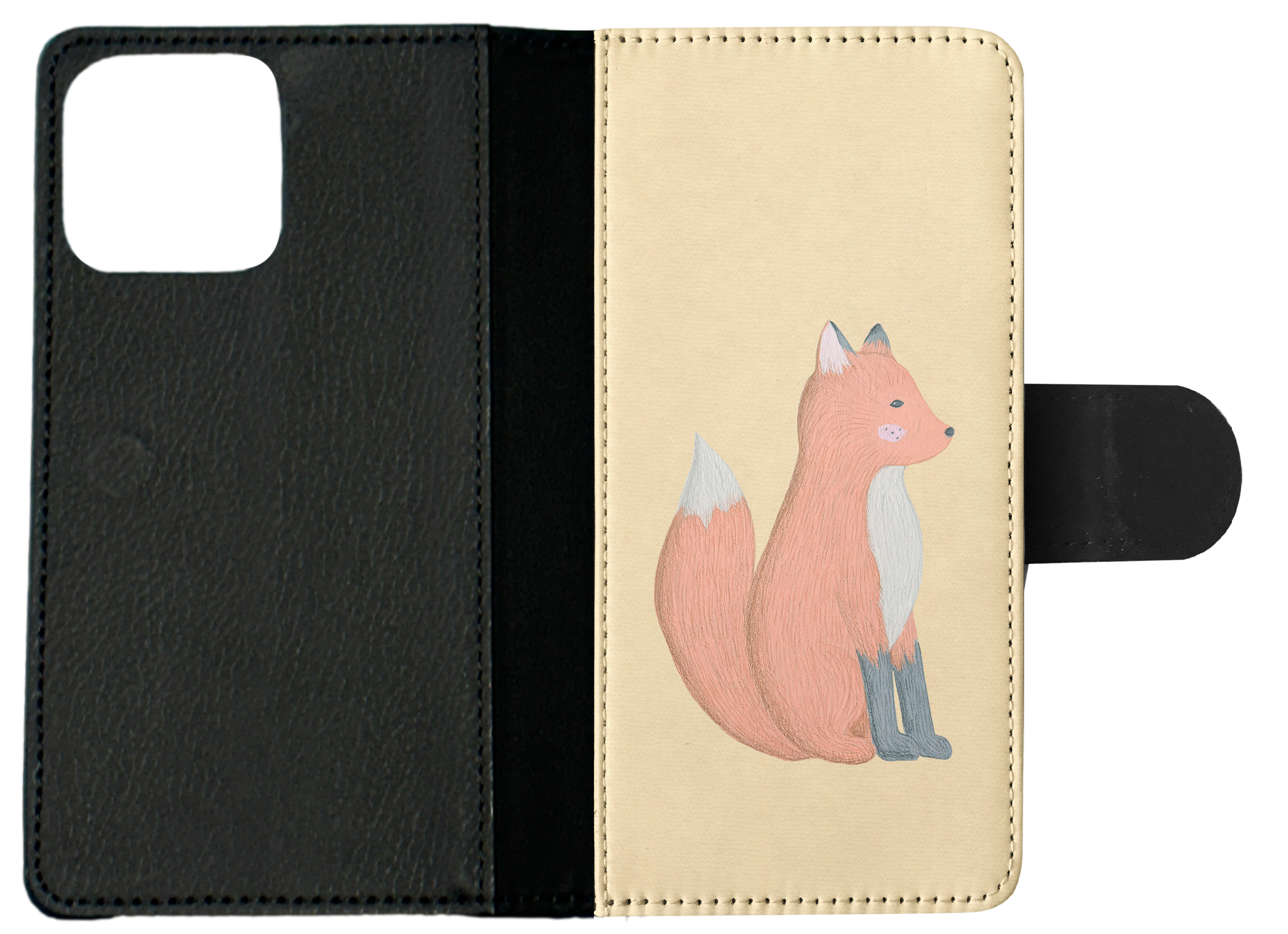 FLIP CASE FOR APPLE IPHONE|FOX SKETCH ART 1 - Picture 9 of 193