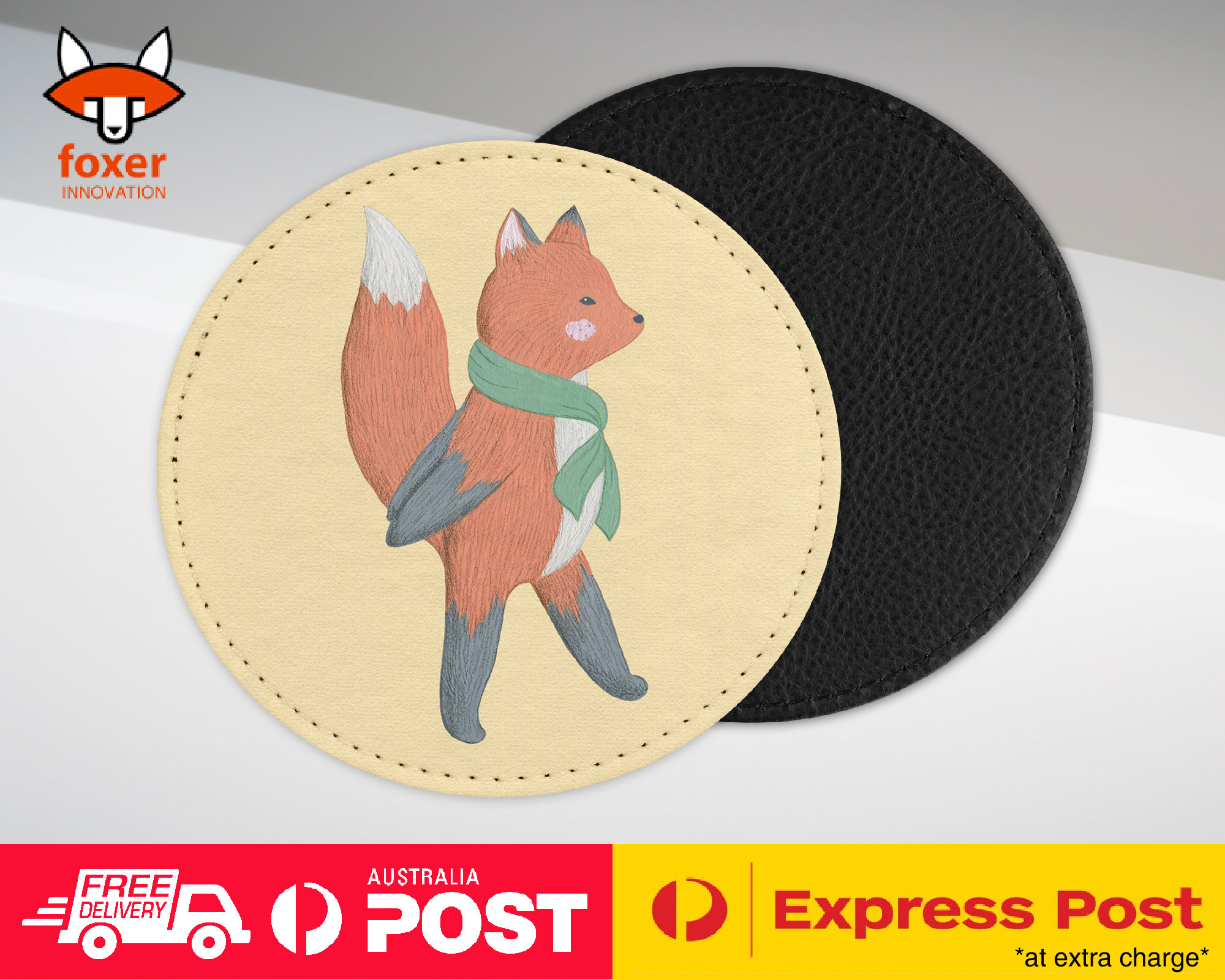 COASTER COFFEE DRINKING MAT|FOX SKETCH ART 2