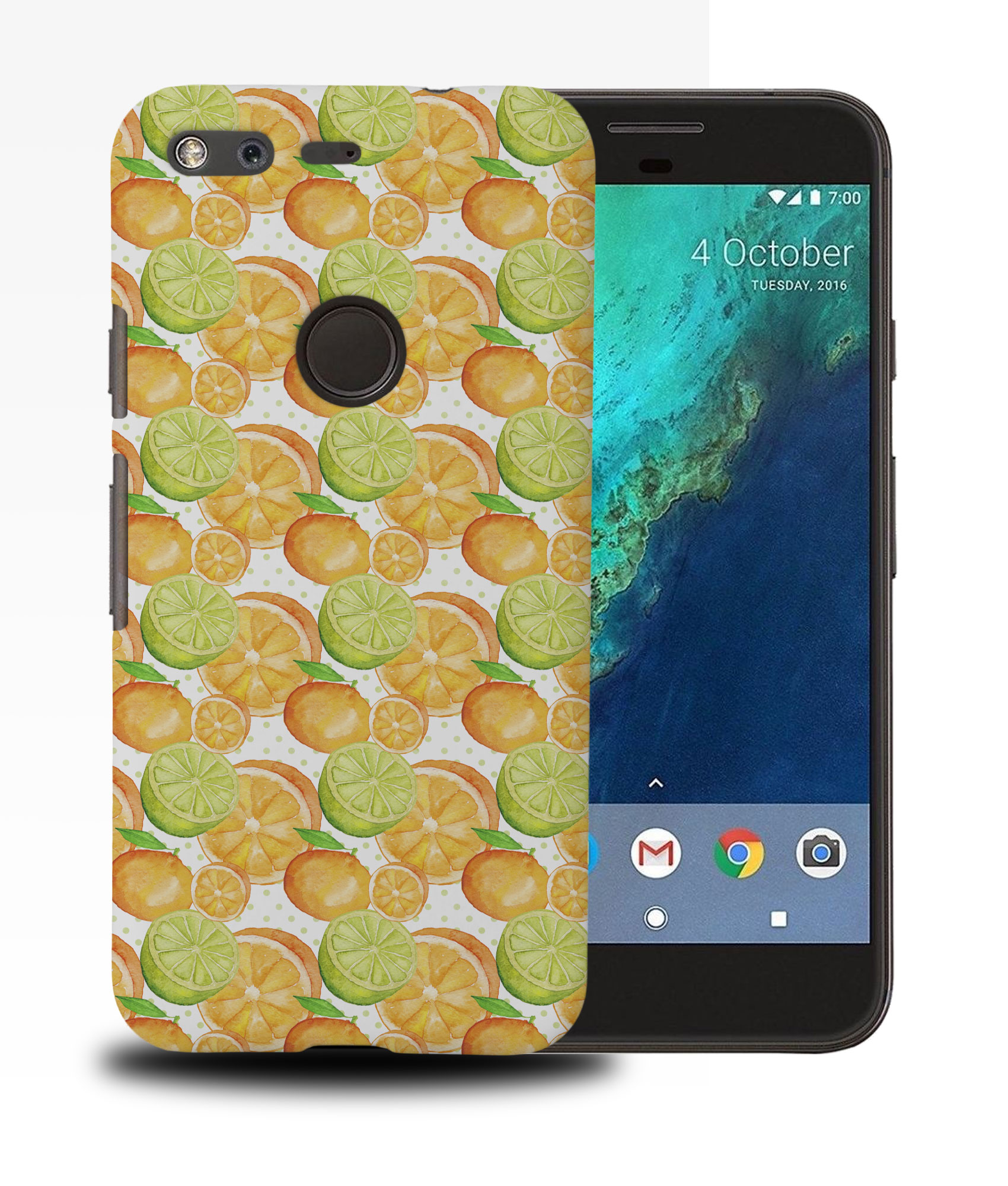 CASE COVER FOR GOOGLE PIXEL|ORANGE FRUIT LEMON PATTERN - Picture 11 of 11