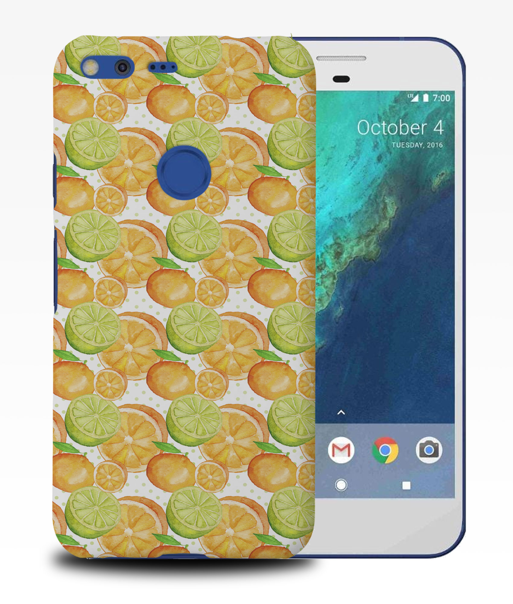 CASE COVER FOR GOOGLE PIXEL|ORANGE FRUIT LEMON PATTERN - Picture 10 of 11