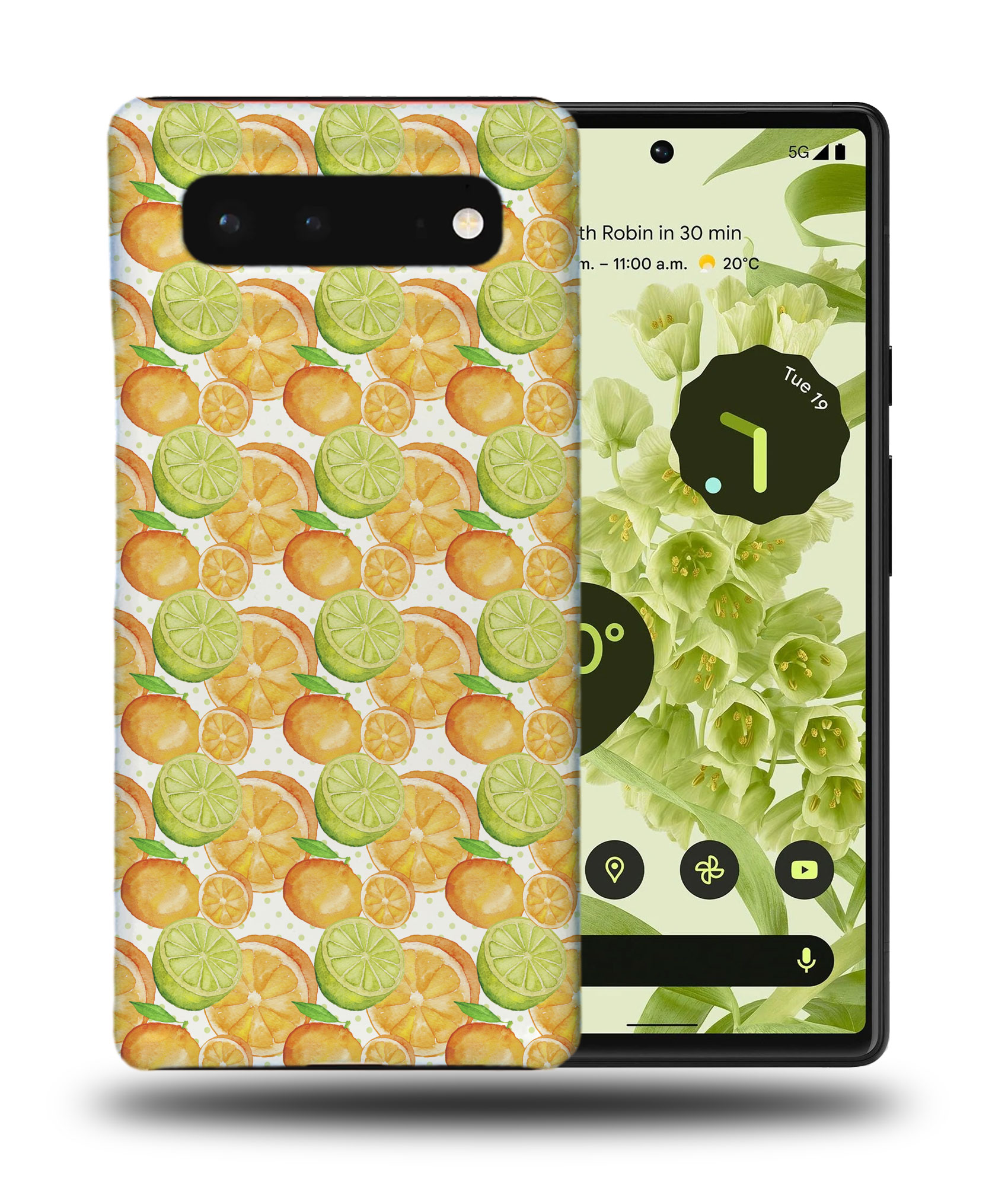 CASE COVER FOR GOOGLE PIXEL|ORANGE FRUIT LEMON PATTERN - Picture 3 of 11
