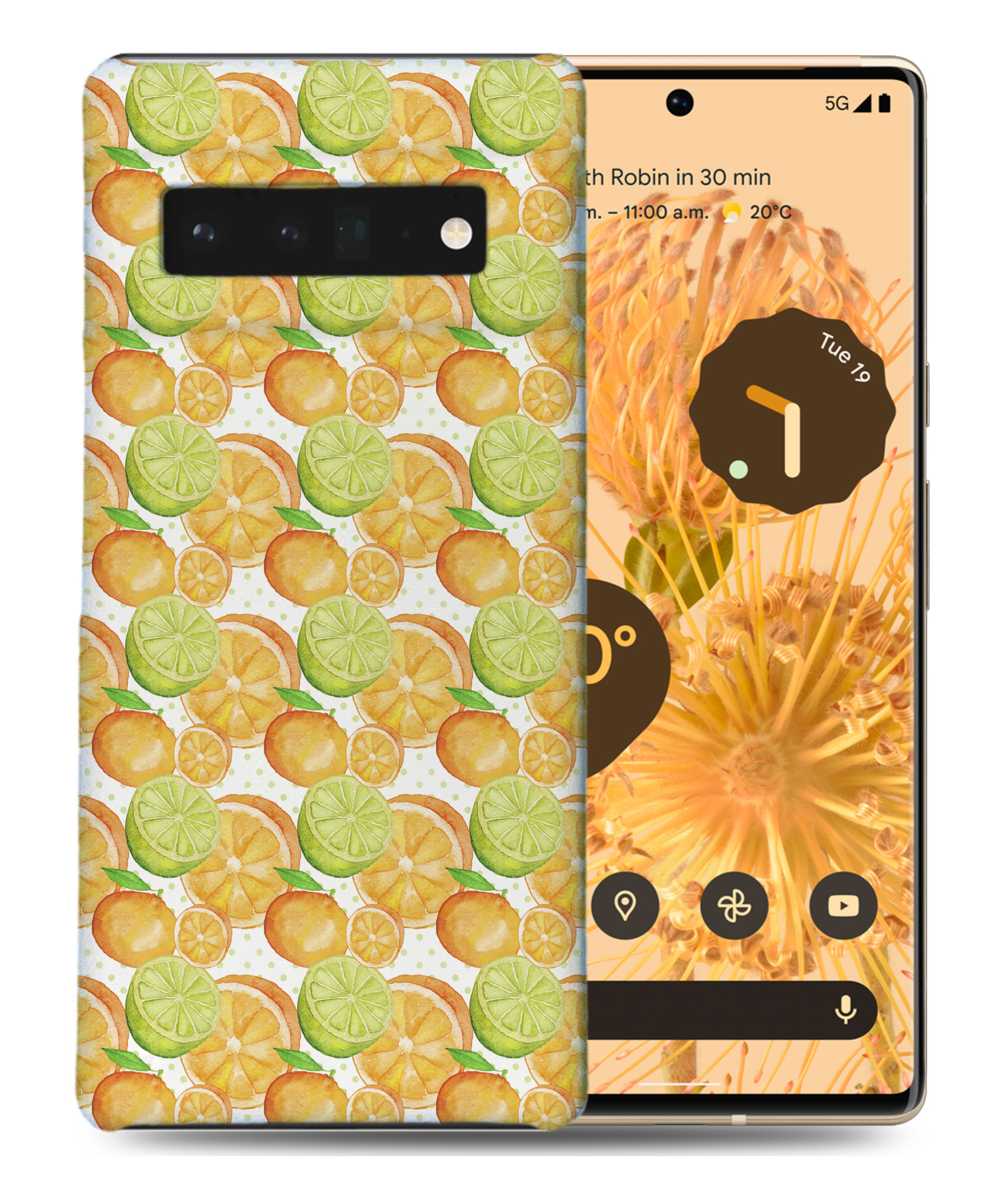 CASE COVER FOR GOOGLE PIXEL|ORANGE FRUIT LEMON PATTERN - Picture 2 of 11