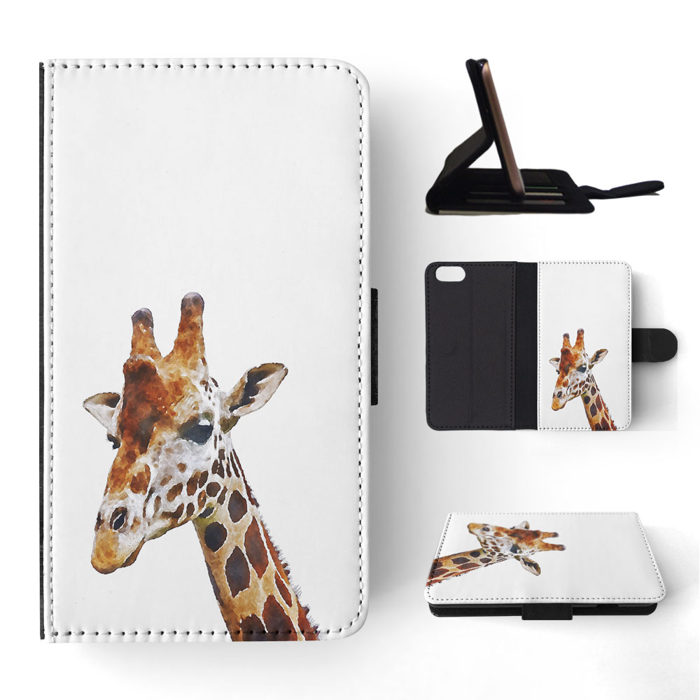 FLIP CASE FOR APPLE IPHONE|WATERCOLOR GIRAFFE 2 - Picture 169 of 193
