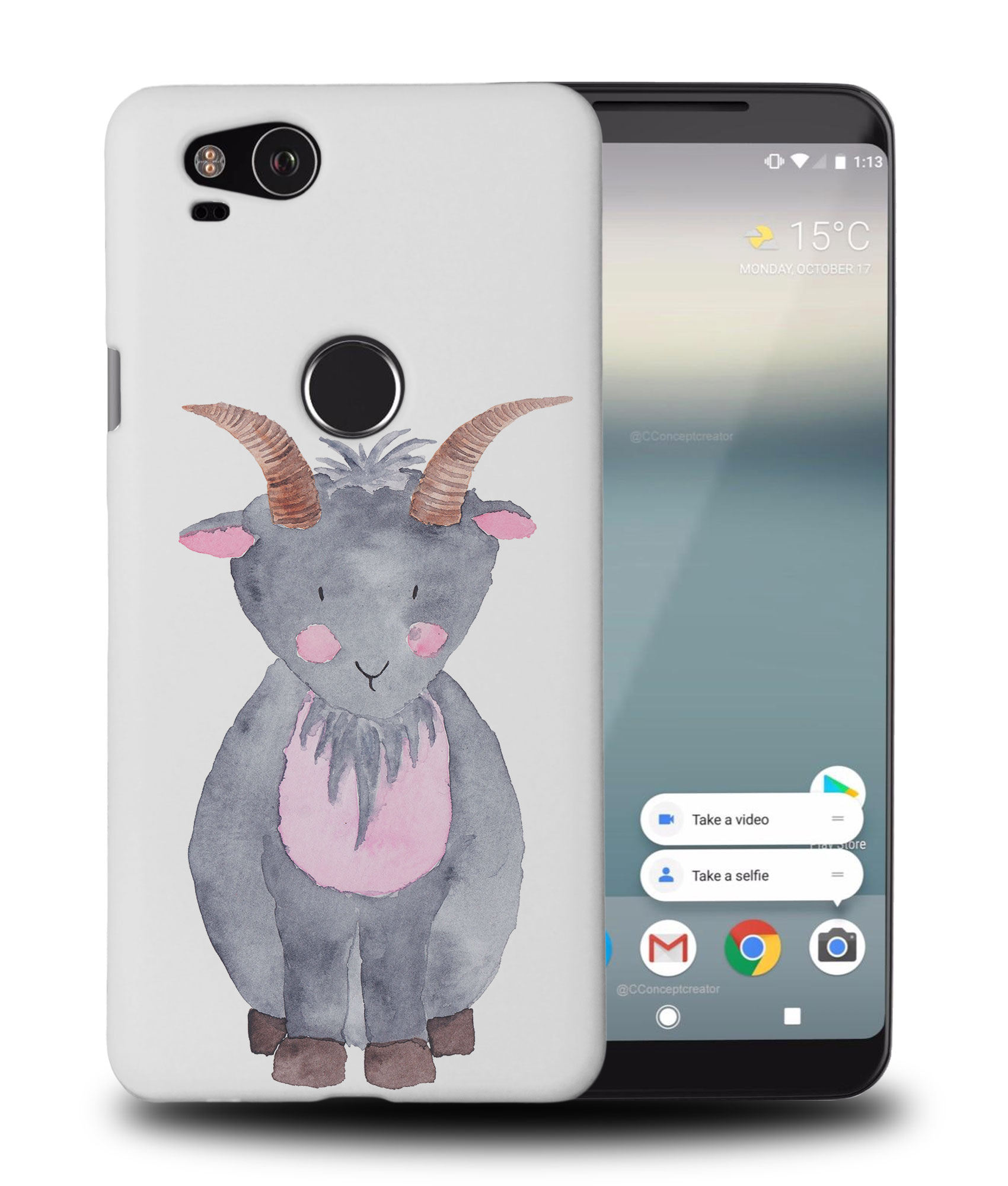 CASE COVER FOR GOOGLE PIXEL|WATERCOLOR GOAT - Imagen 9 de 11