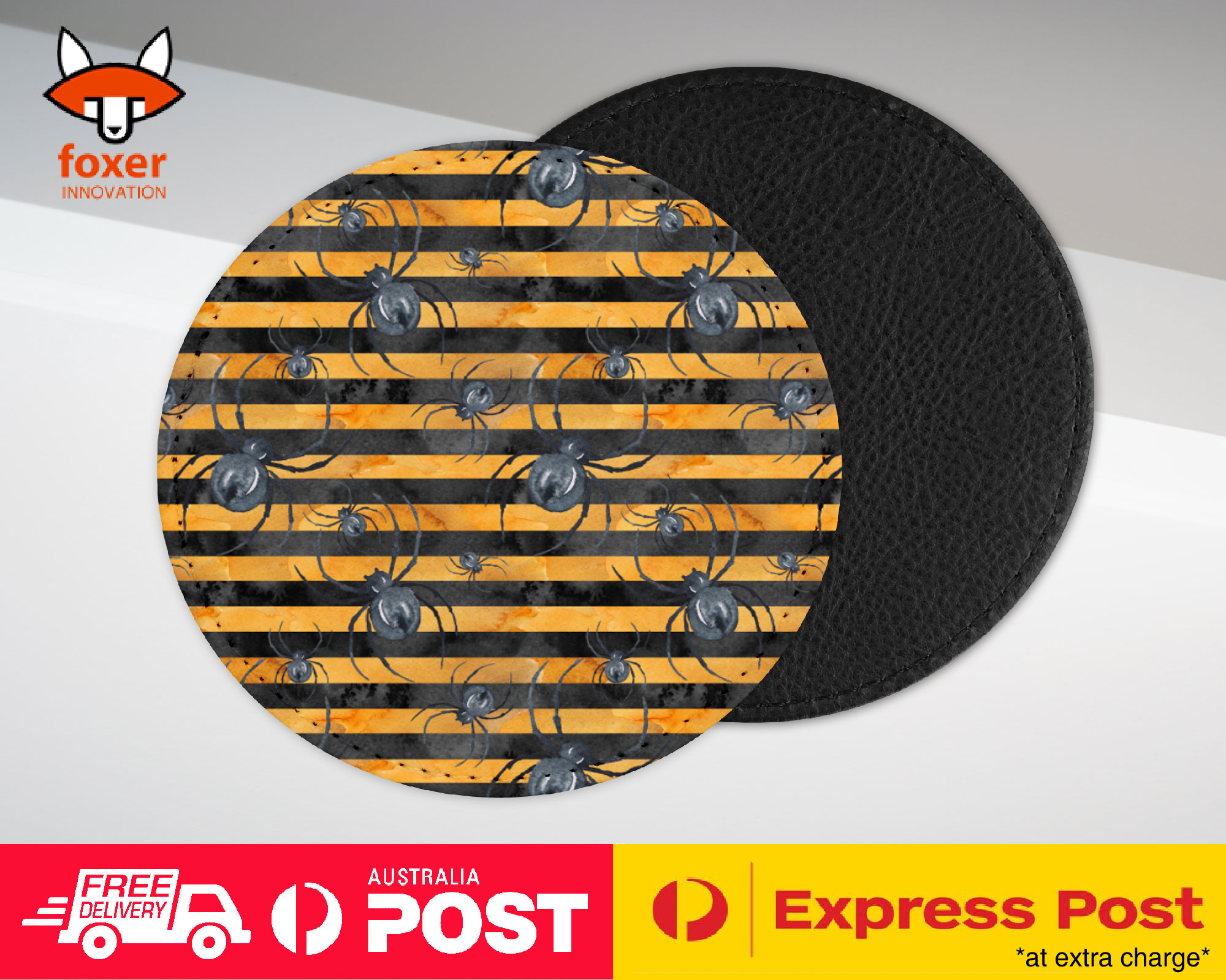 COASTER COFFEE DRINKING MAT|HALLOWEEN SPIDER PATTERN