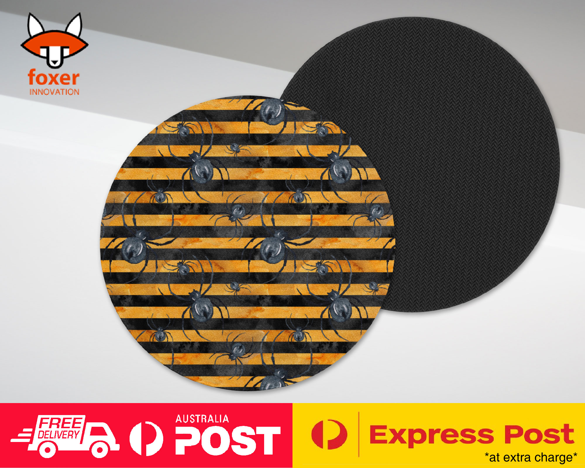 COASTER COFFEE DRINKING MAT|HALLOWEEN SPIDER PATTERN