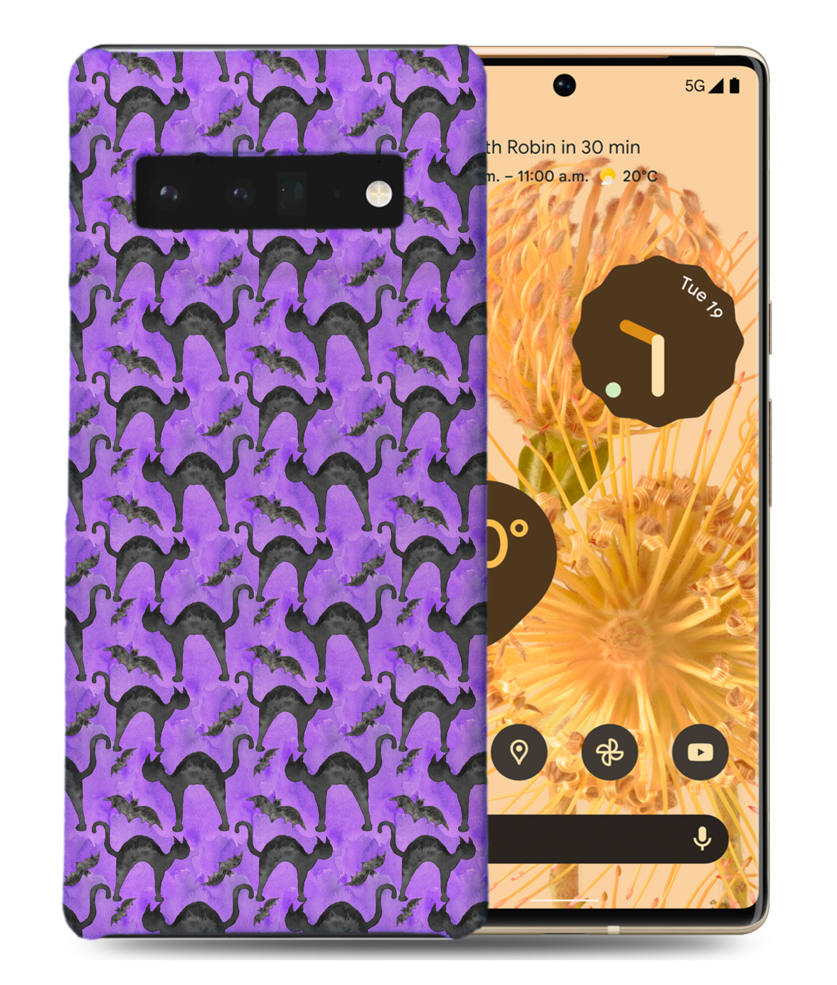 CASE COVER FOR GOOGLE PIXEL|HALLOWEEN BLACK CAT PATTERN - 第 2/11 張圖片