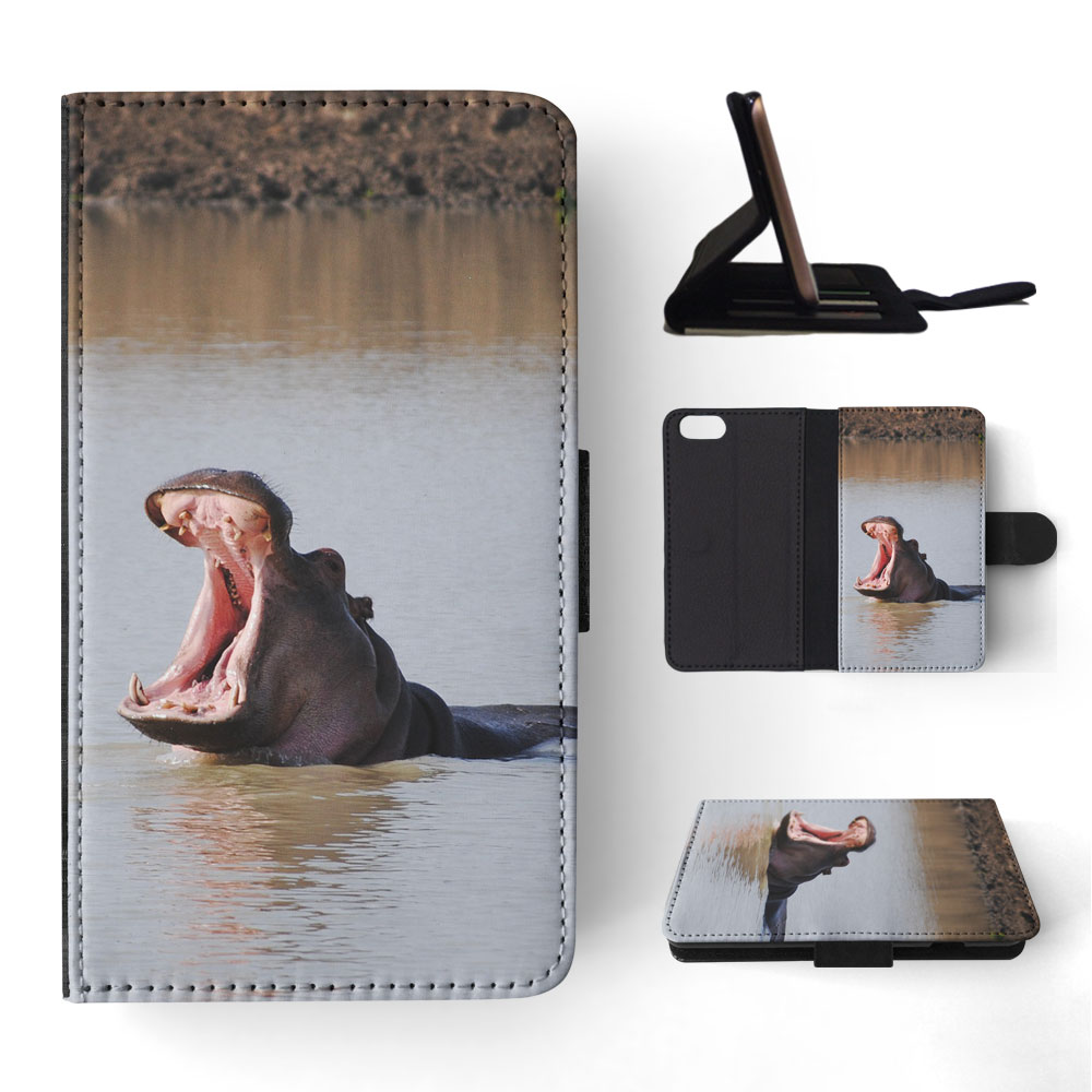 FLIP CASE FOR APPLE IPHONE|HIPPO HIPPOPOTAMUS 8 - Picture 169 of 193