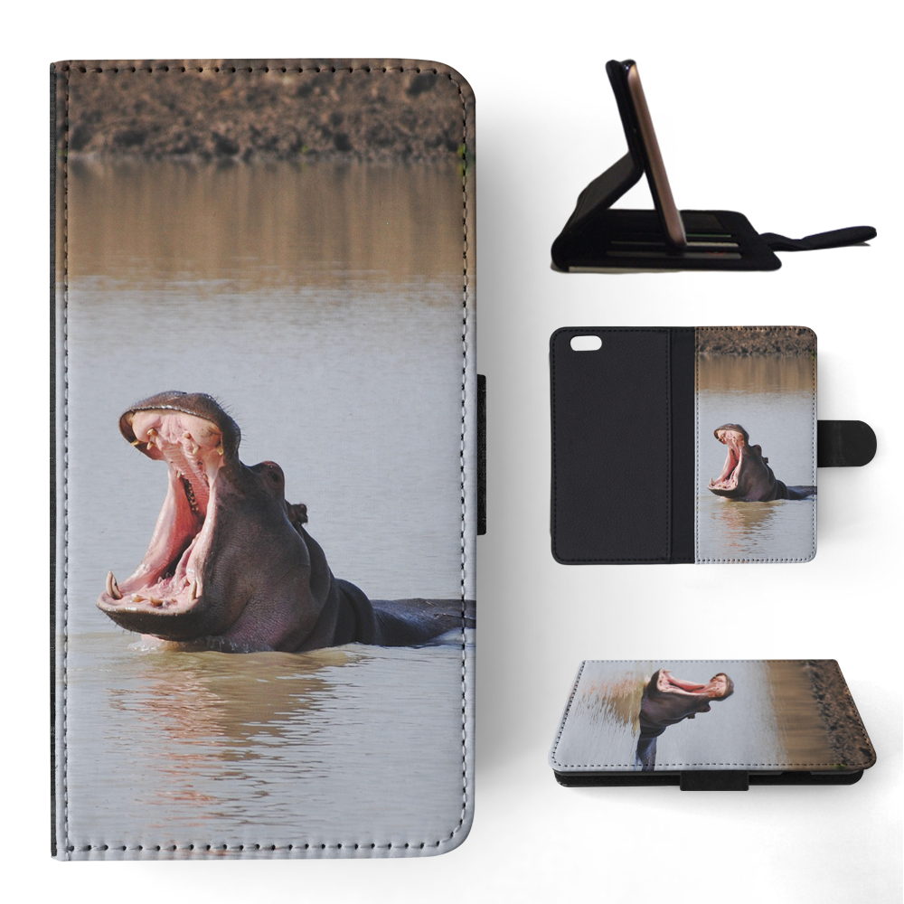 FLIP CASE FOR APPLE IPHONE|HIPPO HIPPOPOTAMUS 8 - Picture 159 of 193