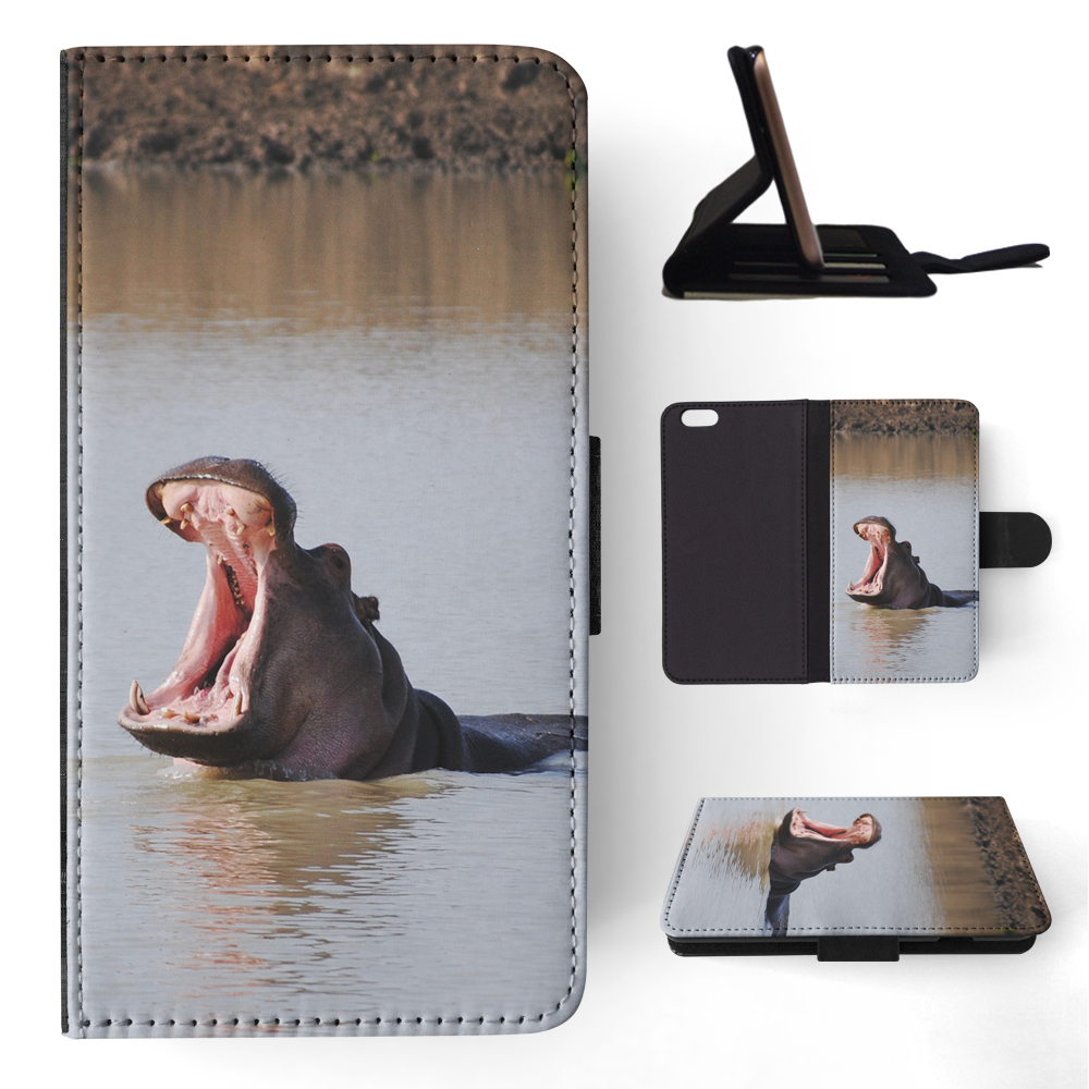 FLIP CASE FOR APPLE IPHONE|HIPPO HIPPOPOTAMUS 8 - Picture 149 of 193