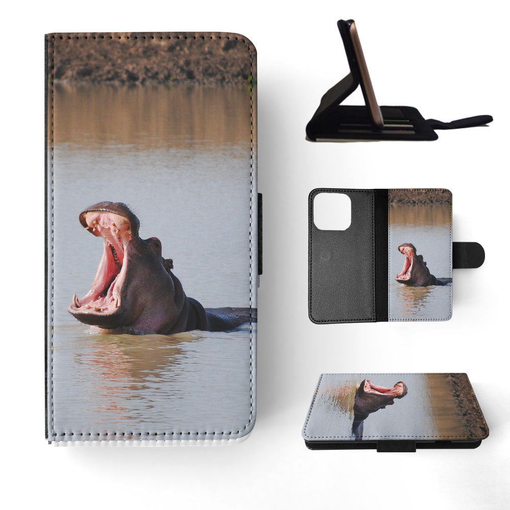 FLIP CASE FOR APPLE IPHONE|HIPPO HIPPOPOTAMUS 8 - Picture 31 of 193