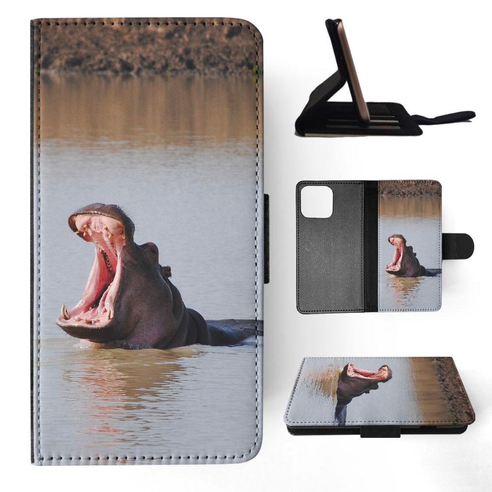 FLIP CASE FOR APPLE IPHONE|HIPPO HIPPOPOTAMUS 8 - Picture 26 of 193