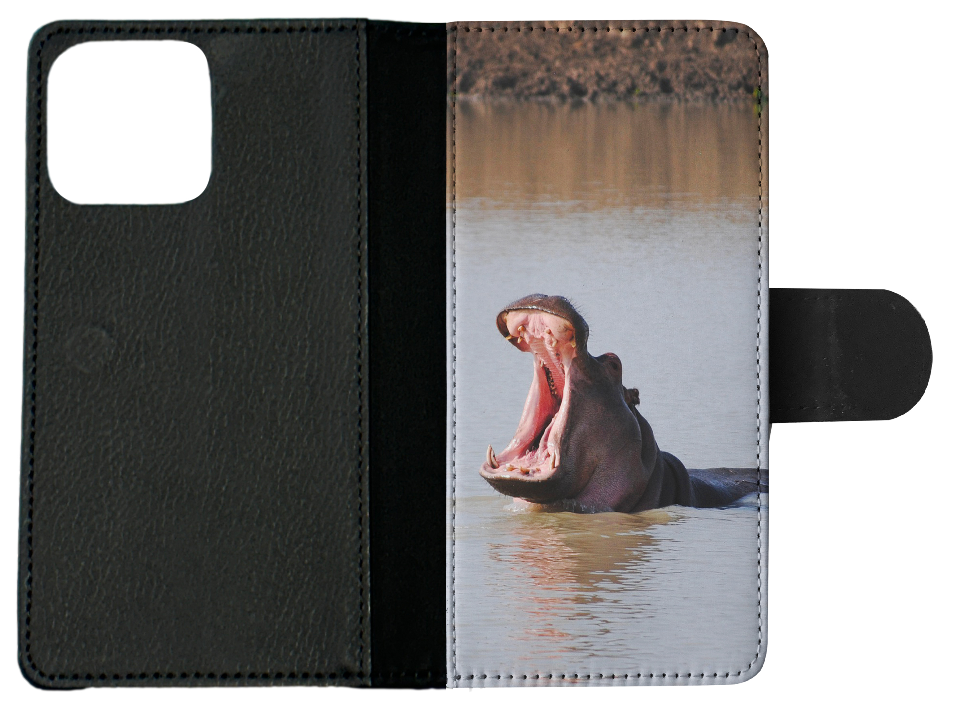 FLIP CASE FOR APPLE IPHONE|HIPPO HIPPOPOTAMUS 8 - Picture 9 of 193