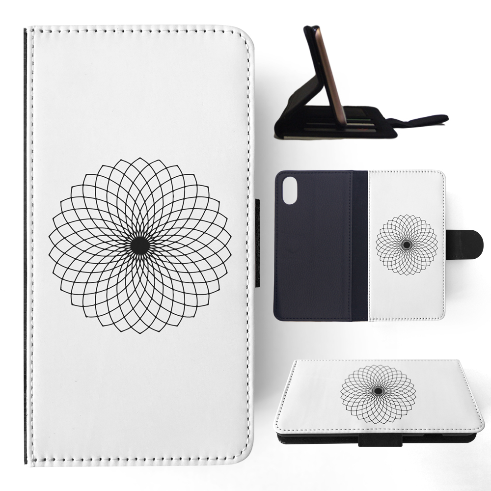 FLIP CASE FOR APPLE IPHONE|BLACK & WHITE FLORAL MANDALA 9 - Imagen 114 de 193