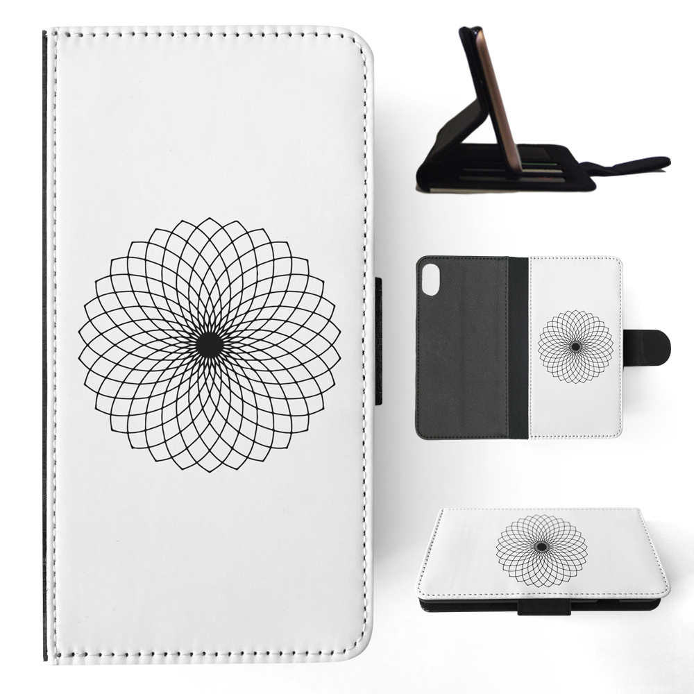 FLIP CASE FOR APPLE IPHONE|BLACK & WHITE FLORAL MANDALA 9 - Imagen 109 de 193