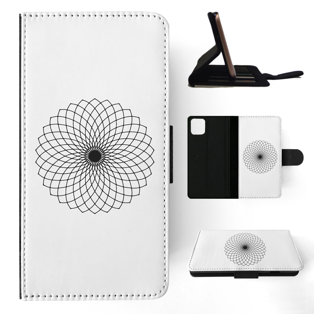 FLIP CASE FOR APPLE IPHONE|BLACK & WHITE FLORAL MANDALA 9 - Imagen 94 de 193