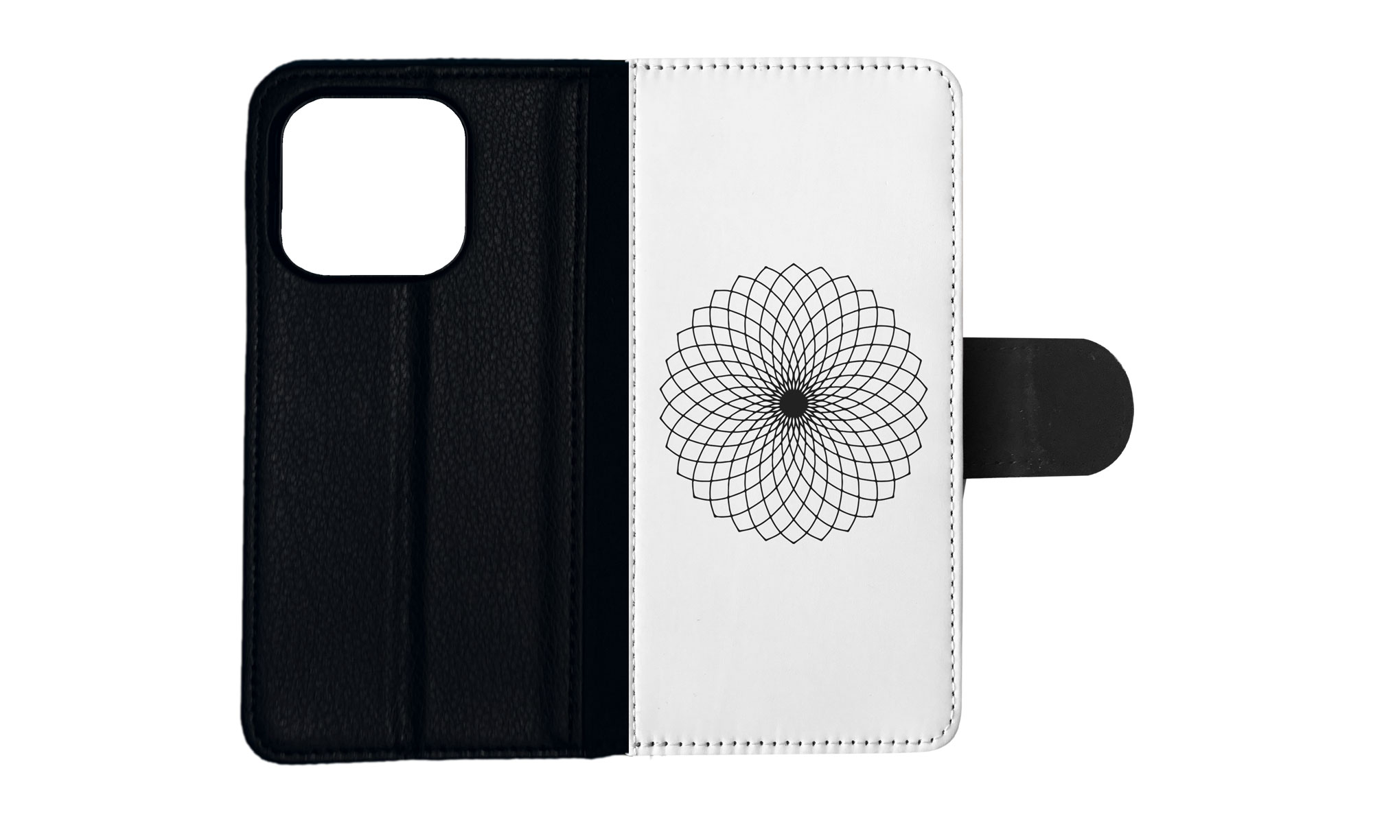 FLIP CASE FOR APPLE IPHONE|BLACK & WHITE FLORAL MANDALA 9 - Imagen 74 de 193