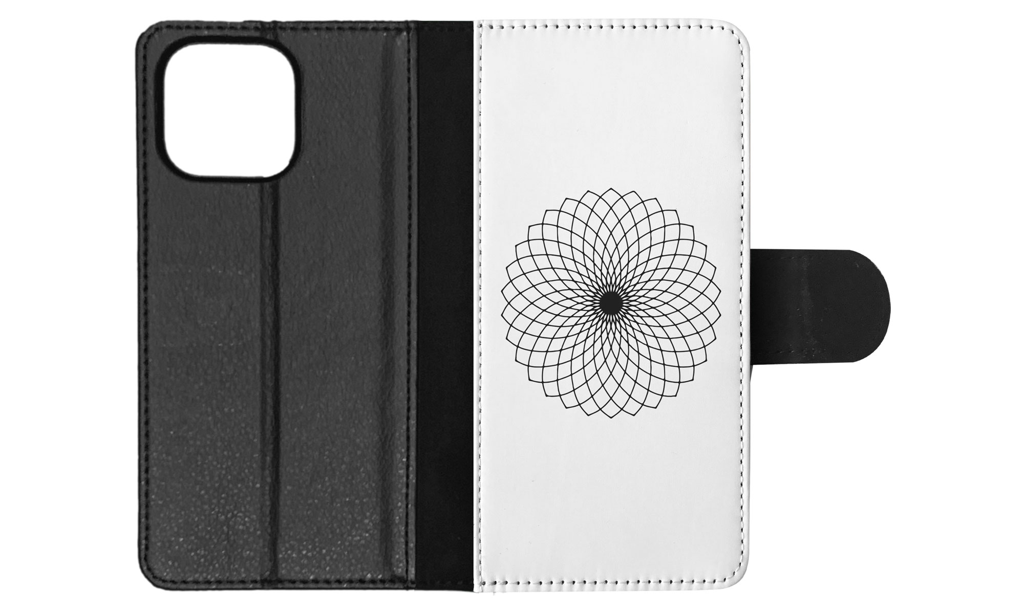 FLIP CASE FOR APPLE IPHONE|BLACK & WHITE FLORAL MANDALA 9 - Imagen 69 de 193
