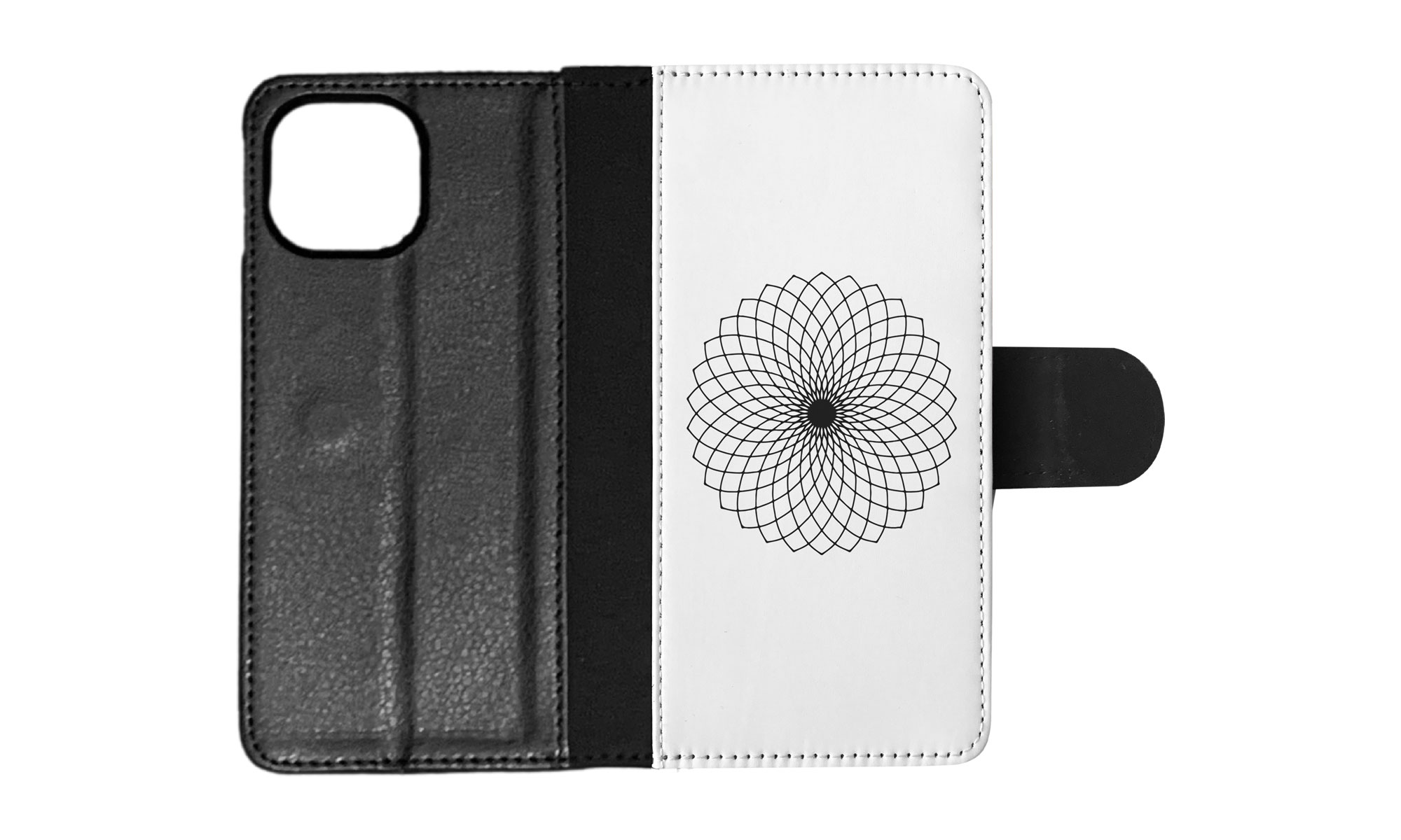 FLIP CASE FOR APPLE IPHONE|BLACK & WHITE FLORAL MANDALA 9 - Imagen 64 de 193