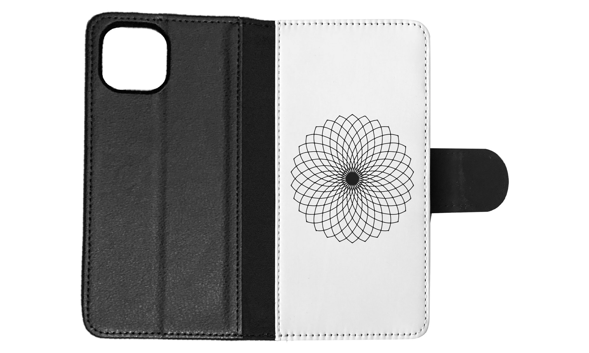 FLIP CASE FOR APPLE IPHONE|BLACK & WHITE FLORAL MANDALA 9 - Imagen 59 de 193