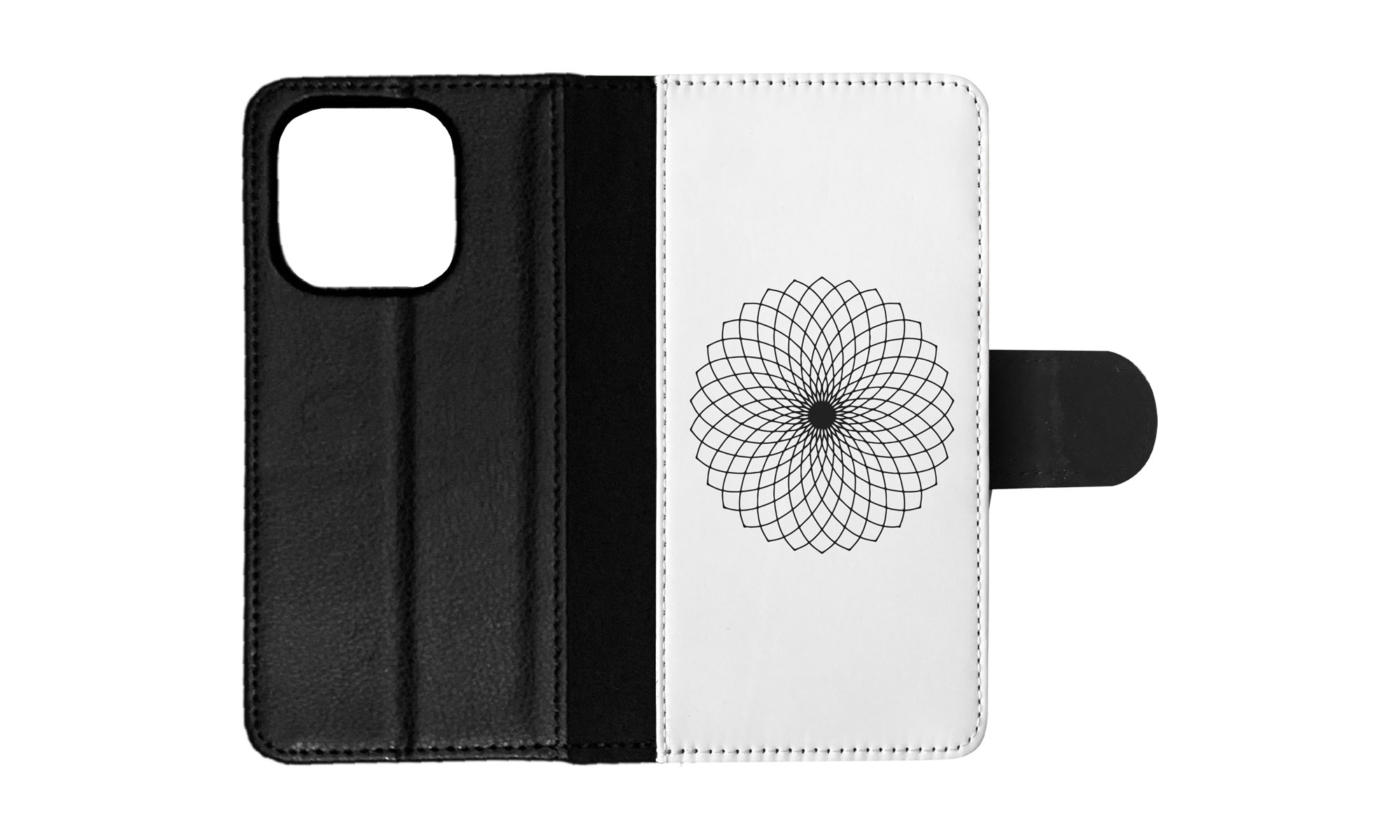 FLIP CASE FOR APPLE IPHONE|BLACK & WHITE FLORAL MANDALA 9 - Imagen 54 de 193